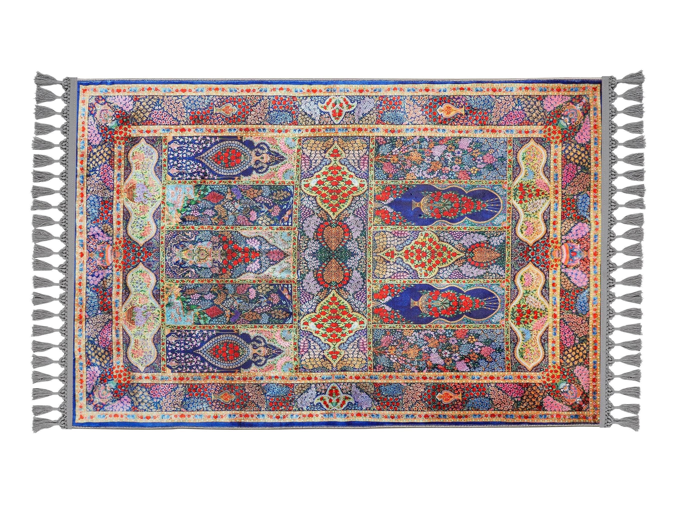 Soft, Low‑Pile Prayer Rug for Comfortable Worship  
📐 80x125 cm (2'7"x4'1") – Ideal Size for Daily Salah  
🎨 Color: Navy Blue with Golden Yellow Accents – Calm, Regal & Inviting  
🧵 Thickness: 7 mm  
⚖️ Weight: 1.738 kg/m²  
🪑 Non‑slip Cotton Base – Secure Grip on All Floor Types  
🧺 Machine Washable at 30°C | Robot Vacuum Compatible