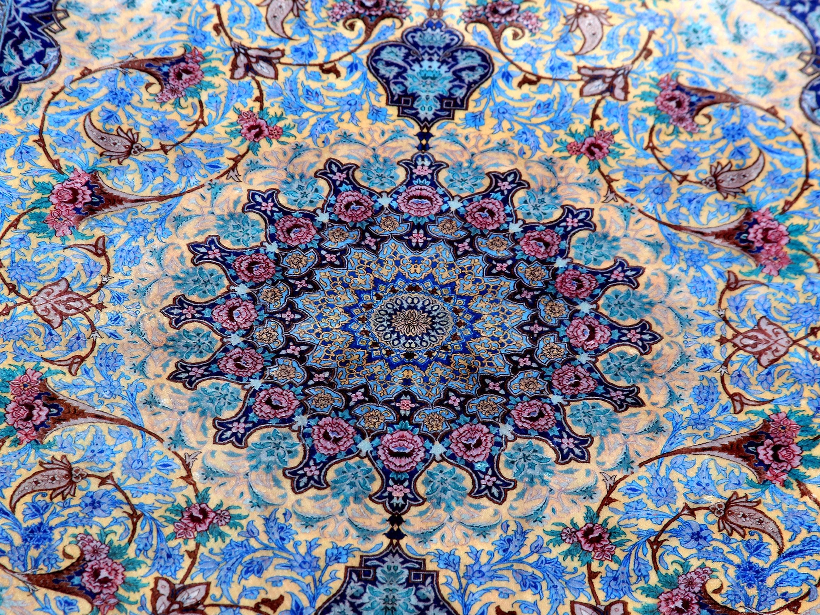 Prayer Mat Blue Floral Turkish Soft Silky Prayer Rug Gift Rugs - image 4