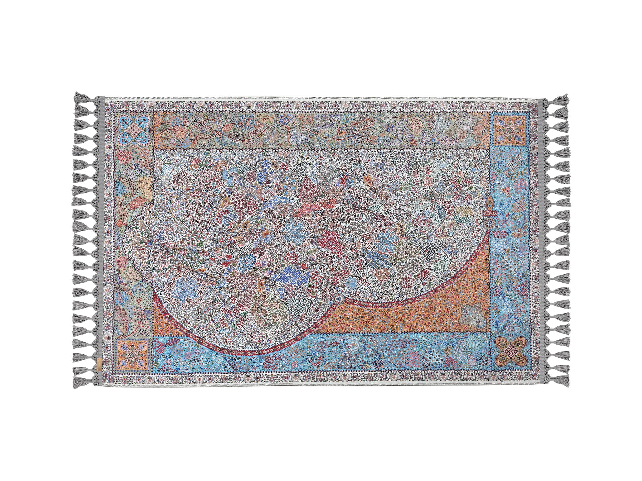 Prayer Mat & Blue Tree of Life Prayer Rug: Soft Silky Personalized Muslim Gift - image 3
