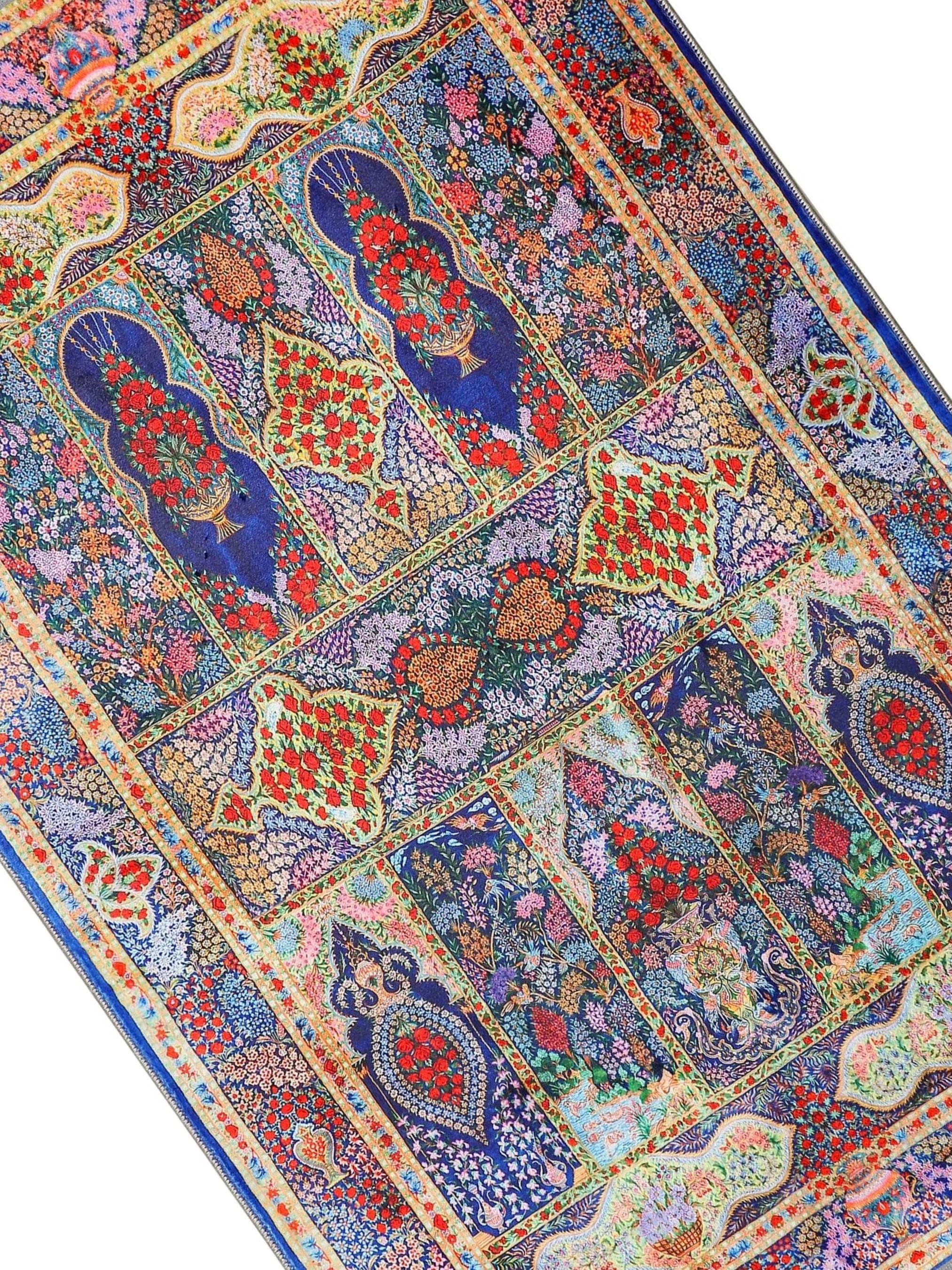 Prayer Mat Personalized Prayer Rug Soft Silky Floral Islamic Muslim Gebetsteppich - image 5