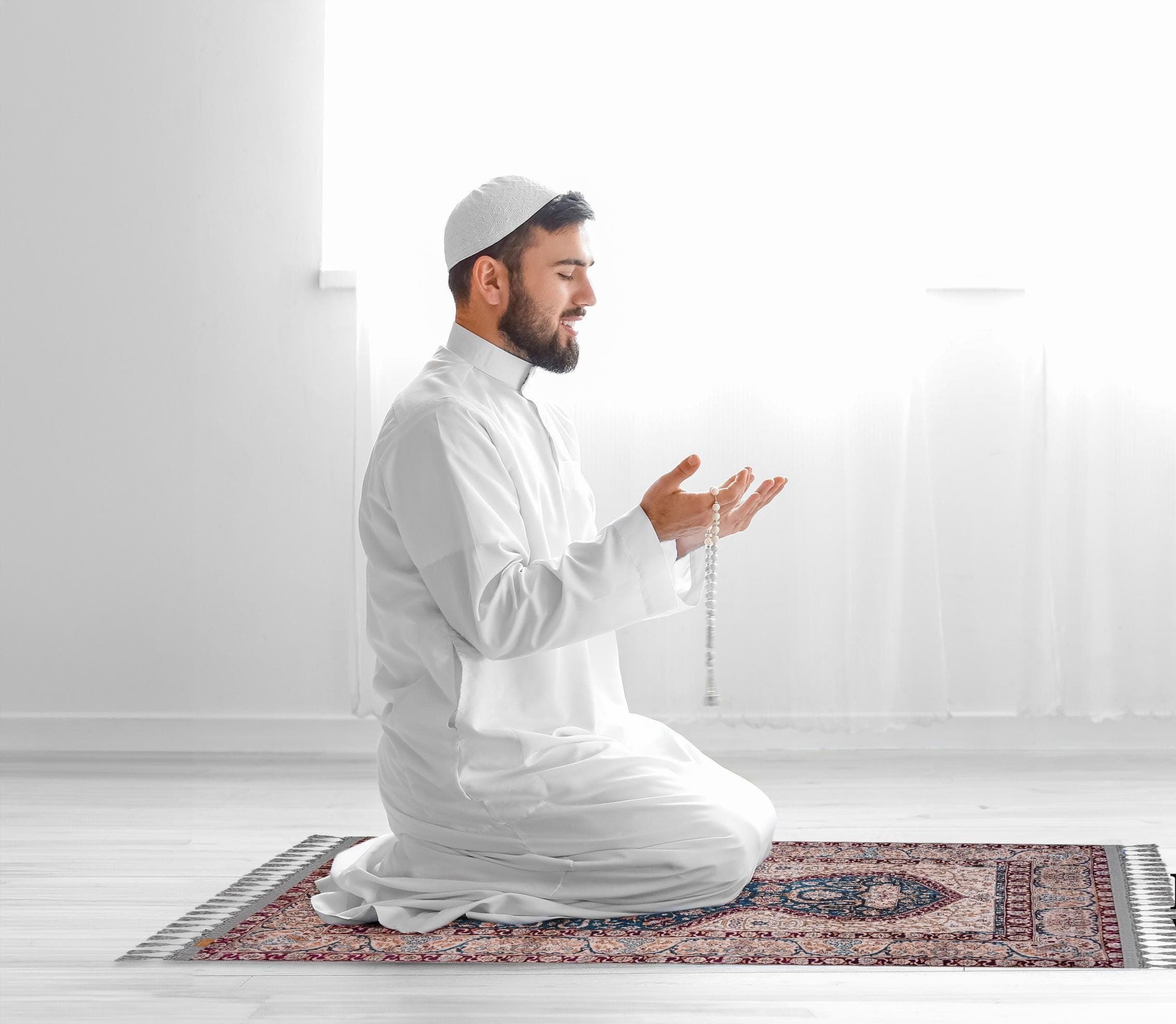 Prayer Mat & Blue Turkish Prayer Rug: Soft Silky Luxury Islamic Gift Arabian Carpet - image 5