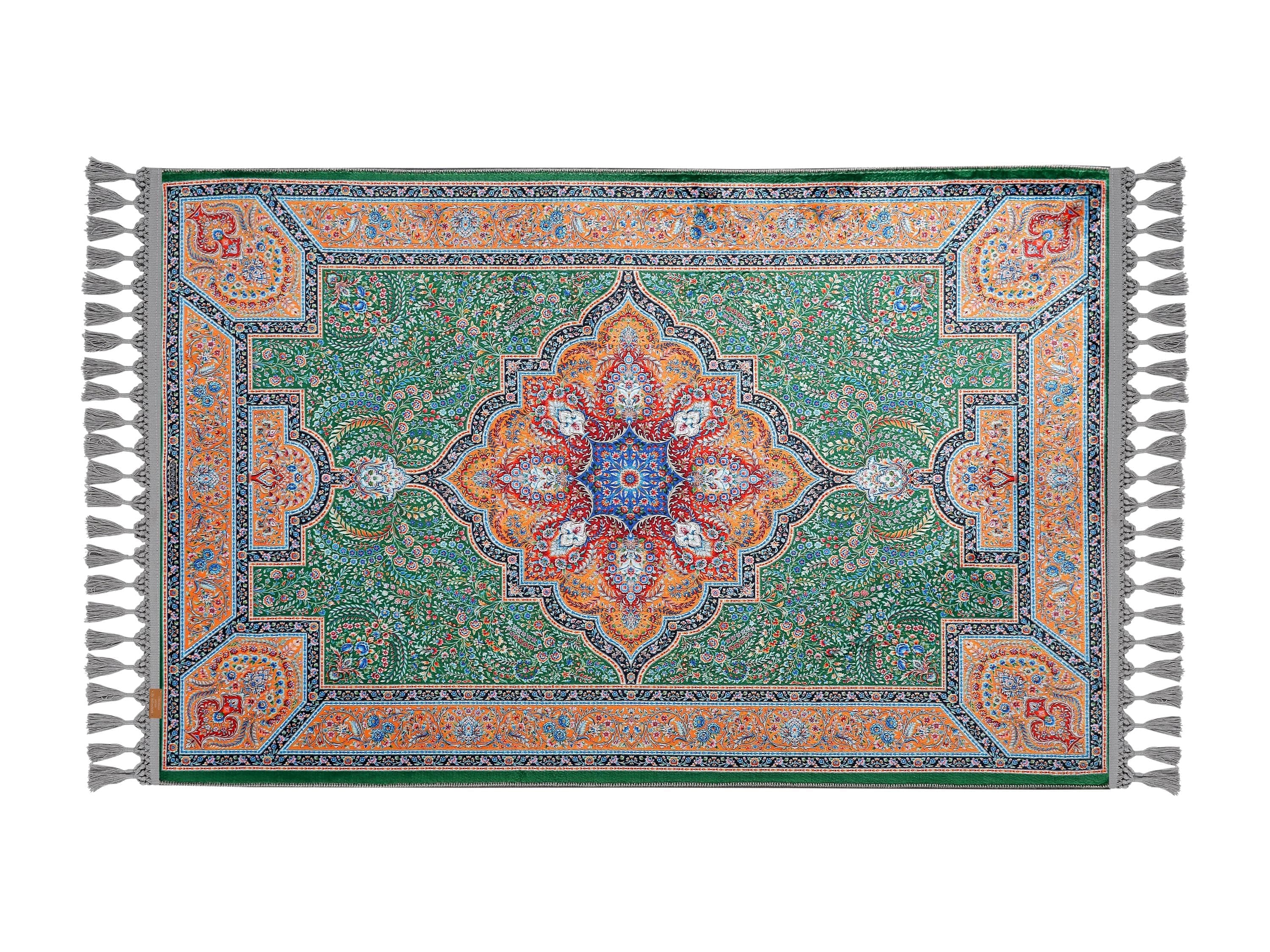 Luxury Prayer Rug – Green Floral Medallion Turkish Carpet for Living Room, Bedroom, Prayer Room, and Large Spaces

✅ Standard Size: 2'7"x4'1" – 80x125 cm (Ideal for All Adults)
✅ Thickness: 7 mm
✅ Weight: 1 m² = 1.738 kg (2.7x4.1 ft 80x125 cm)
✅ Backing: Non-slip woven cotton base – Secure on all floor types
✅ Surface: Flat, lint-free, easy-to-clean texture