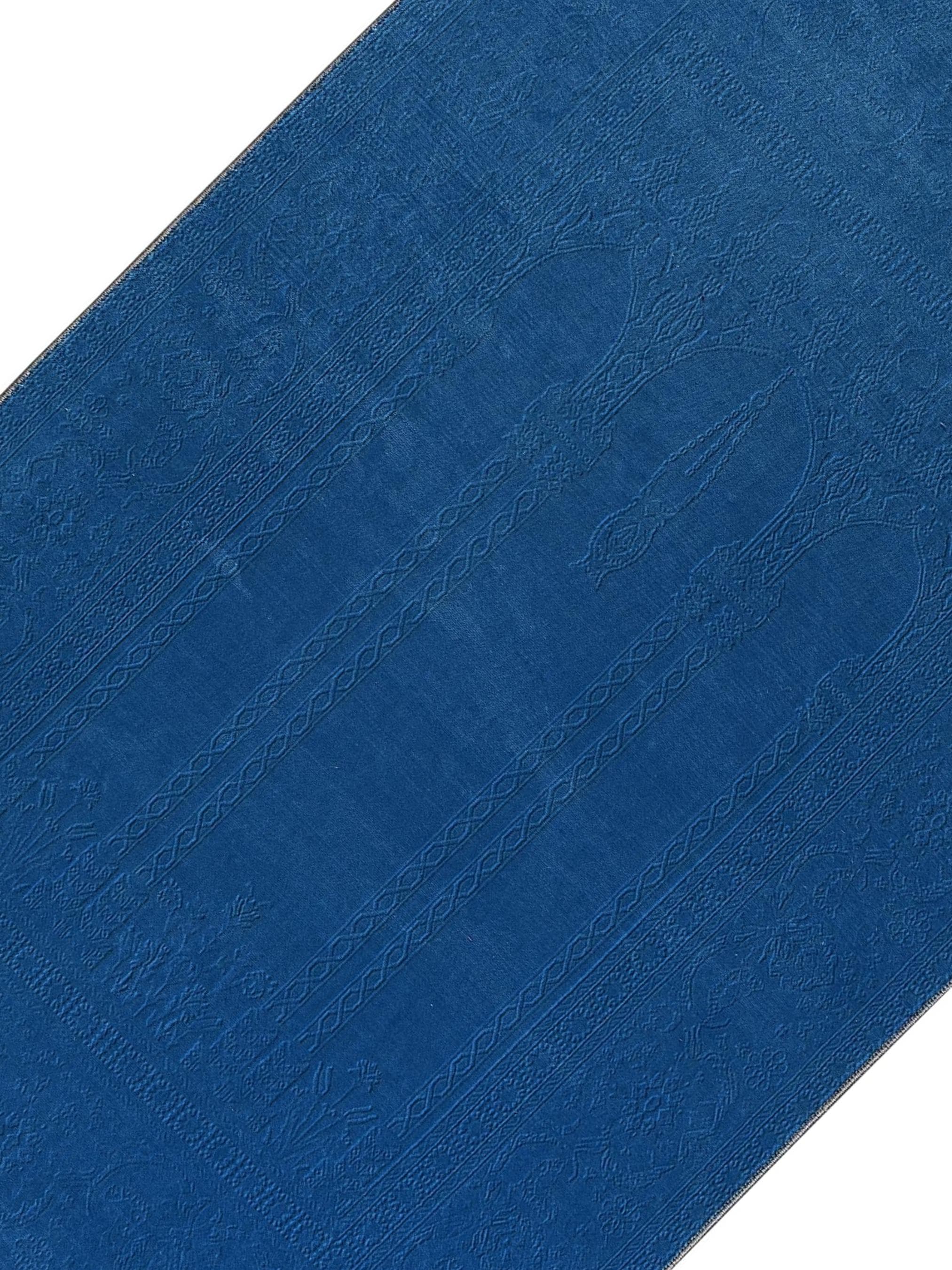 Prayer Mat Blue Minimalist Mihrab Gebetsteppich Soft Silky Surface Islamic Sajadah Prayer Rugs - image 5