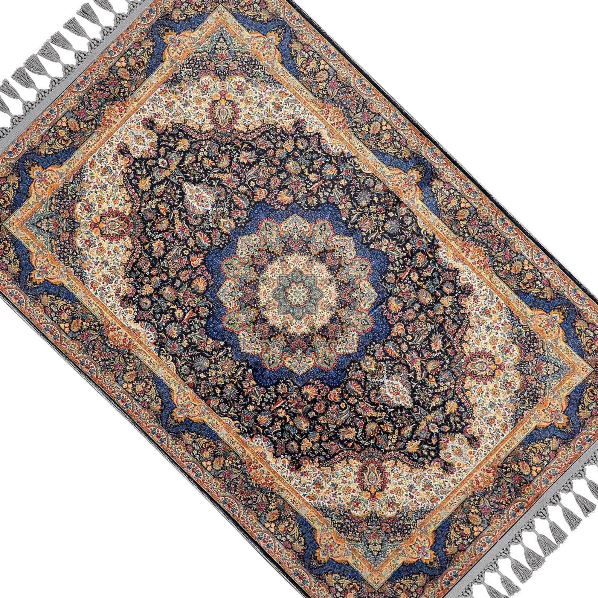 Prayer Mat Blue Prayer Rug Soft Silky Islamic Muslim Gift Gebetsteppich Janamaz Rugs - image 5