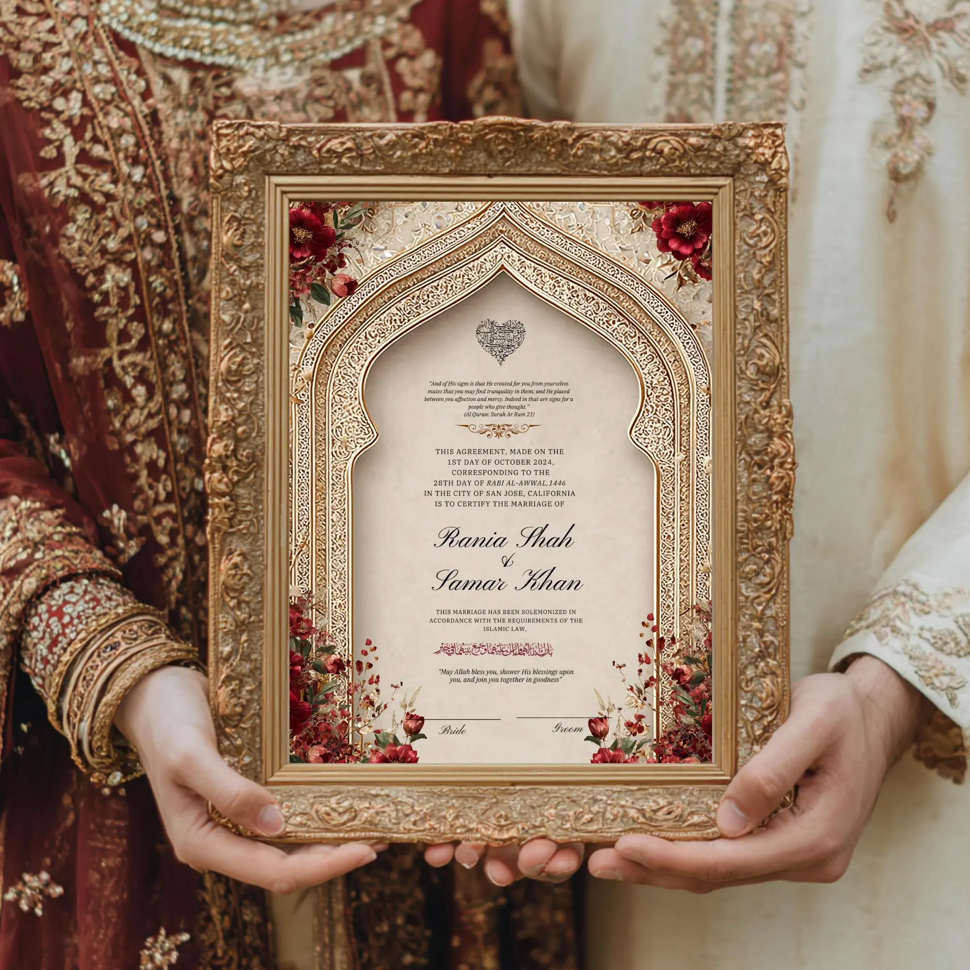Editable Nikkah Certificate & Wedding Invite Bundle (Canva Download) - image 3