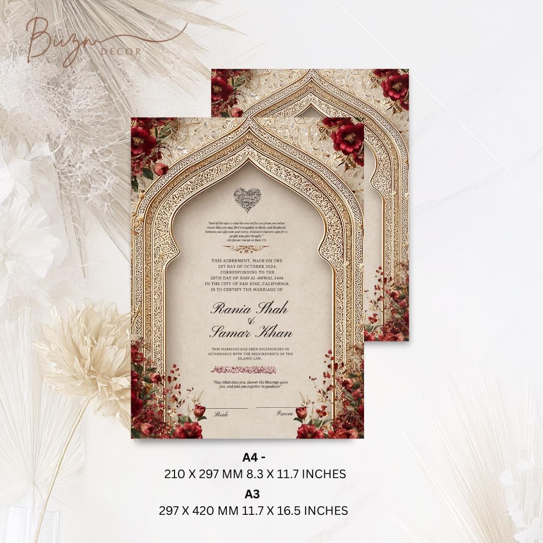 Editable Nikkah Certificate & Wedding Invite Bundle (Canva Download) - image 5