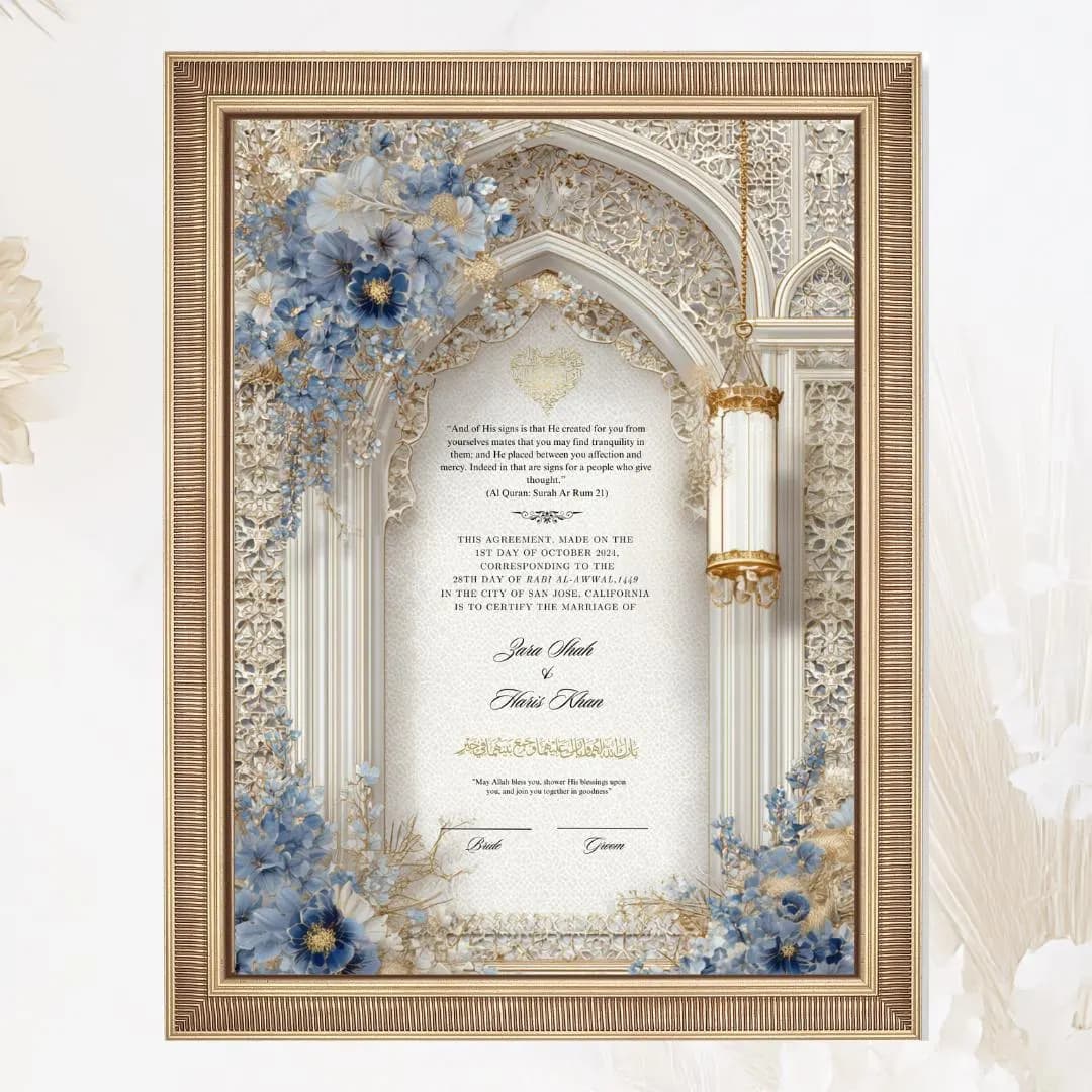Custom Nikkah Certificate: Elegant Muslim Wedding Keepsake (Digital Download, Editable in Canva) - image 4