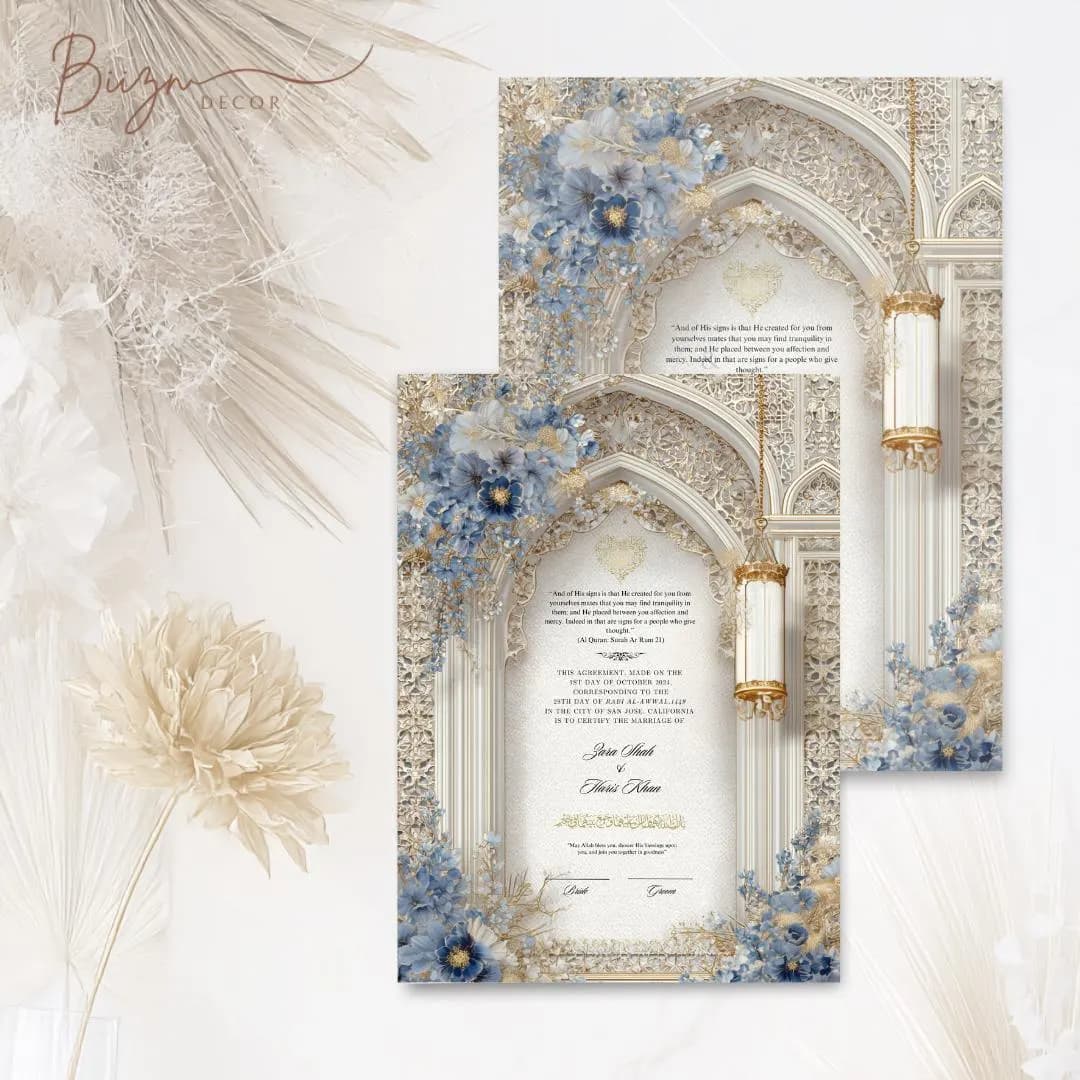 Custom Nikkah Certificate: Islamic Wedding Keepsake (Digital Download, Editable in Canva) - image 5