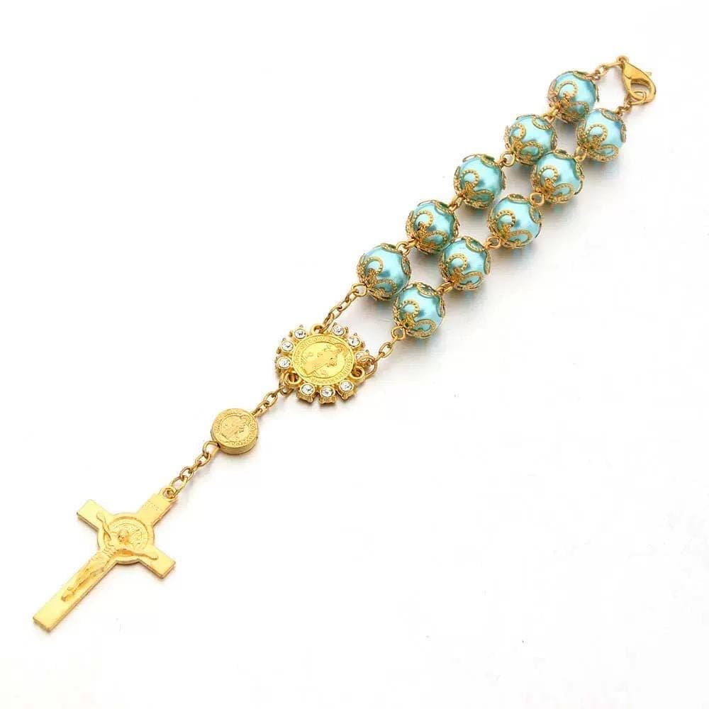 5 Blue Rosaries/Baptism Favors/Communion Favors/Confirmation Gift