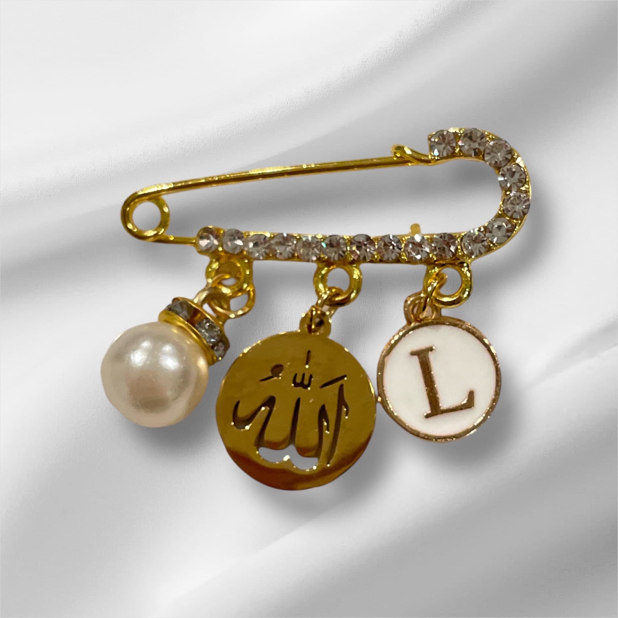 Personalized Baby Pin/Brooche, Islamic charm, Name initial charm - image 3