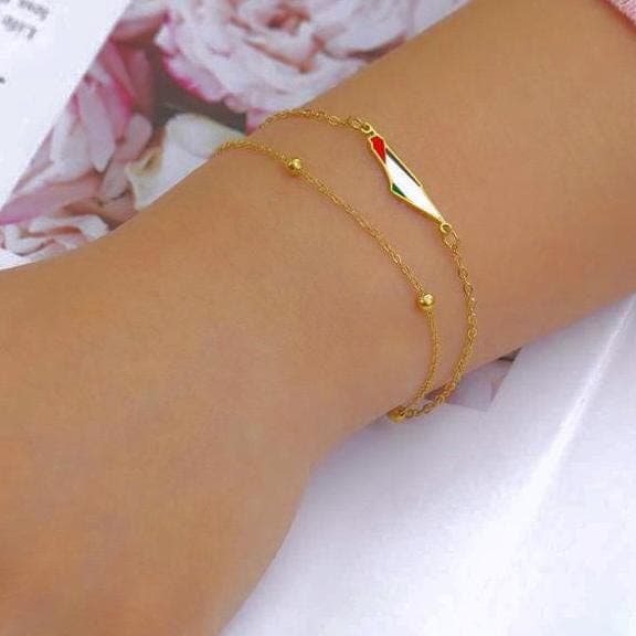 18K Gold Plated Palestine Map Bracelet - image 3