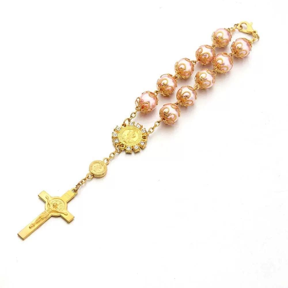 5 Pink Rosaries/Baptism Favors/Communion Favors/Confirmation Gift