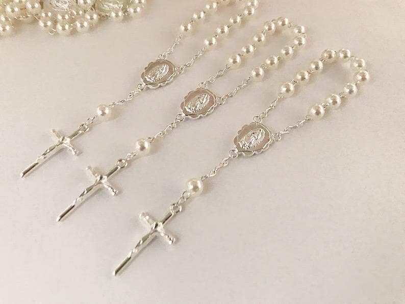 10 Mini Rosaries/Baptism Favors/Communion Favors/Confirmation Gift - image 3