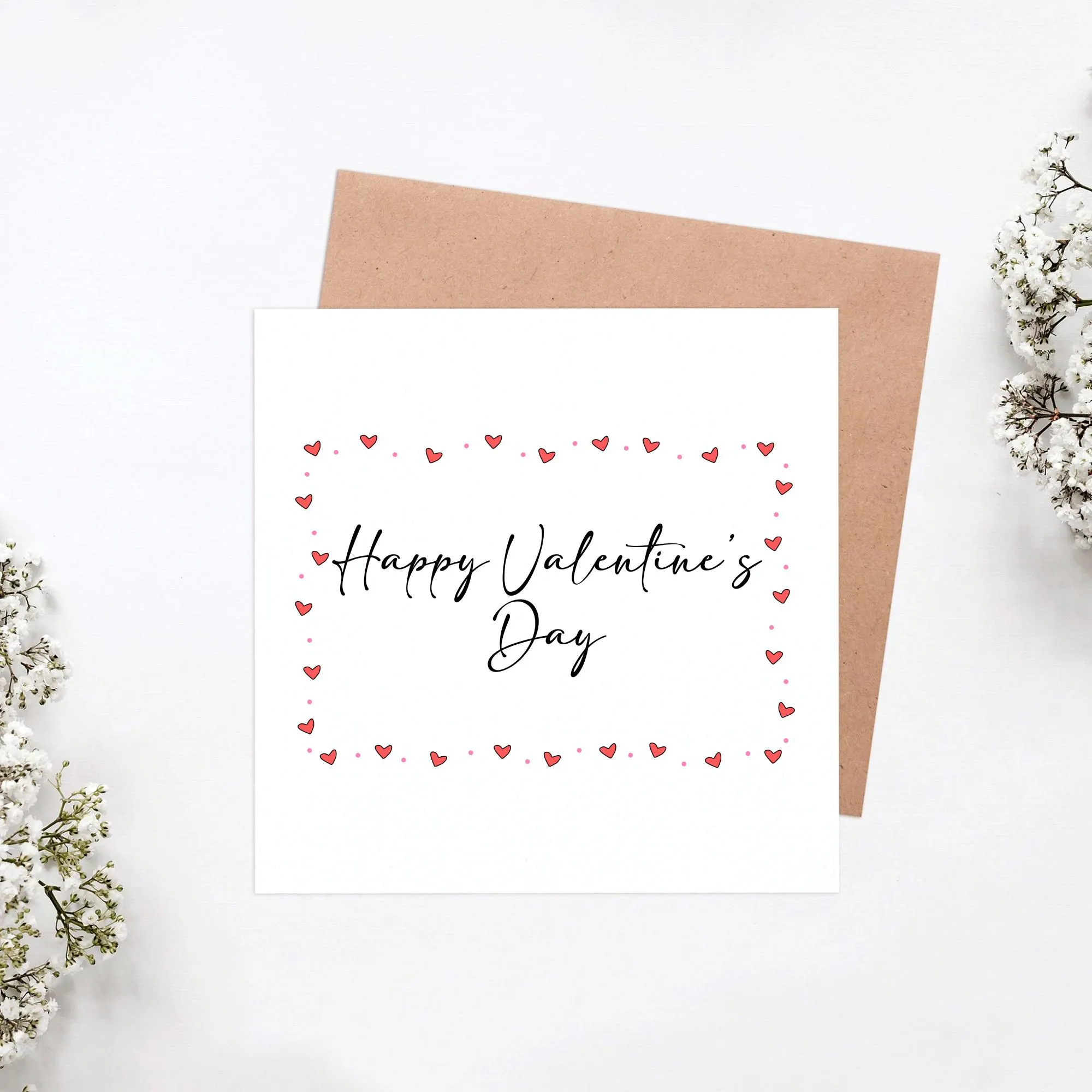 Happy Valentine’s Day" Card – Elegant Heart Design – Perfect for Valentine’s Day Greetings