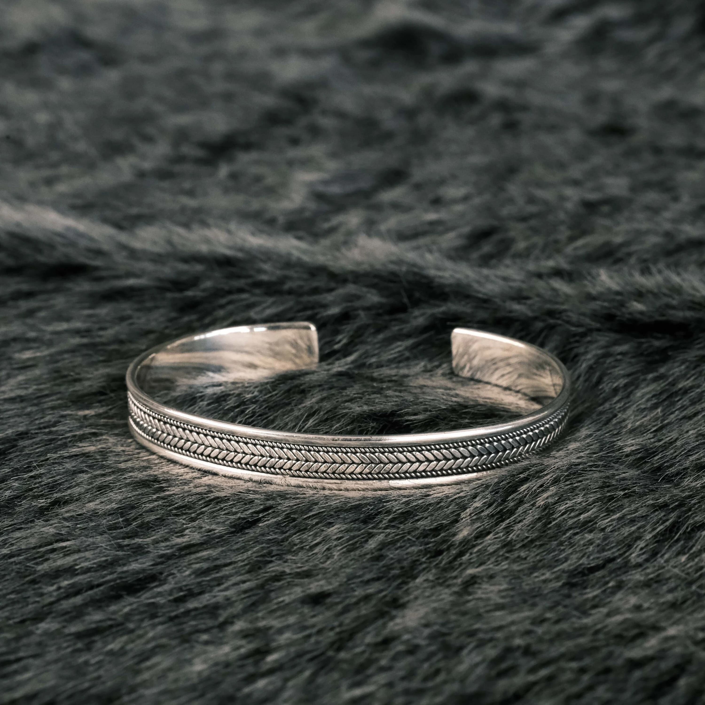 Handmade Men's Silver Bracelet, 925 Sterling Silver Adjustable Bracelet, Handmade Cuff Silver Bracelet,Anniversary Gift, Self Gift - image 5