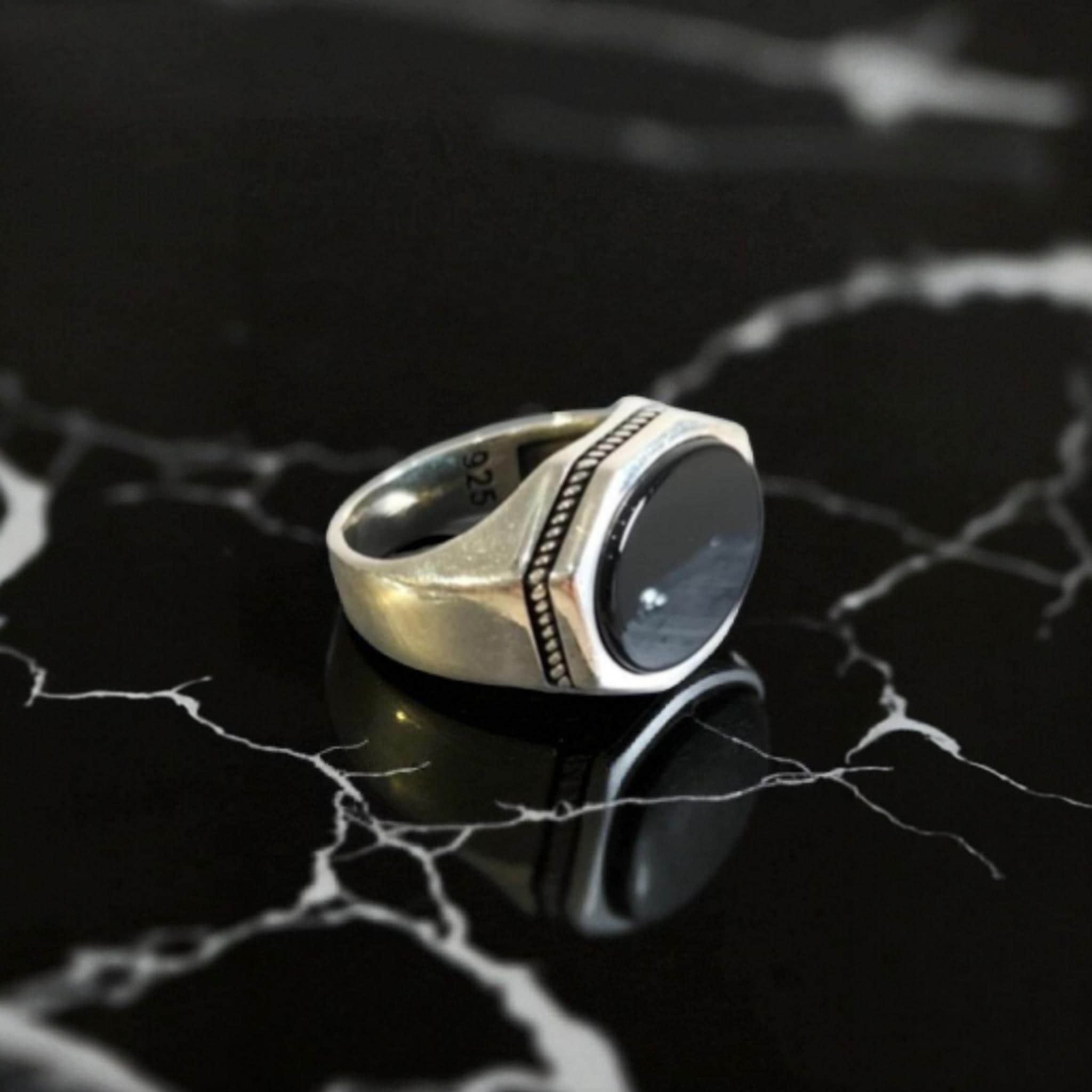 925 Sterling Silver Ring with Black Onyx Stone, Silver Ring for Men and Women, Handmade Silver Ring, Anniversary Gift, Birthday Gift