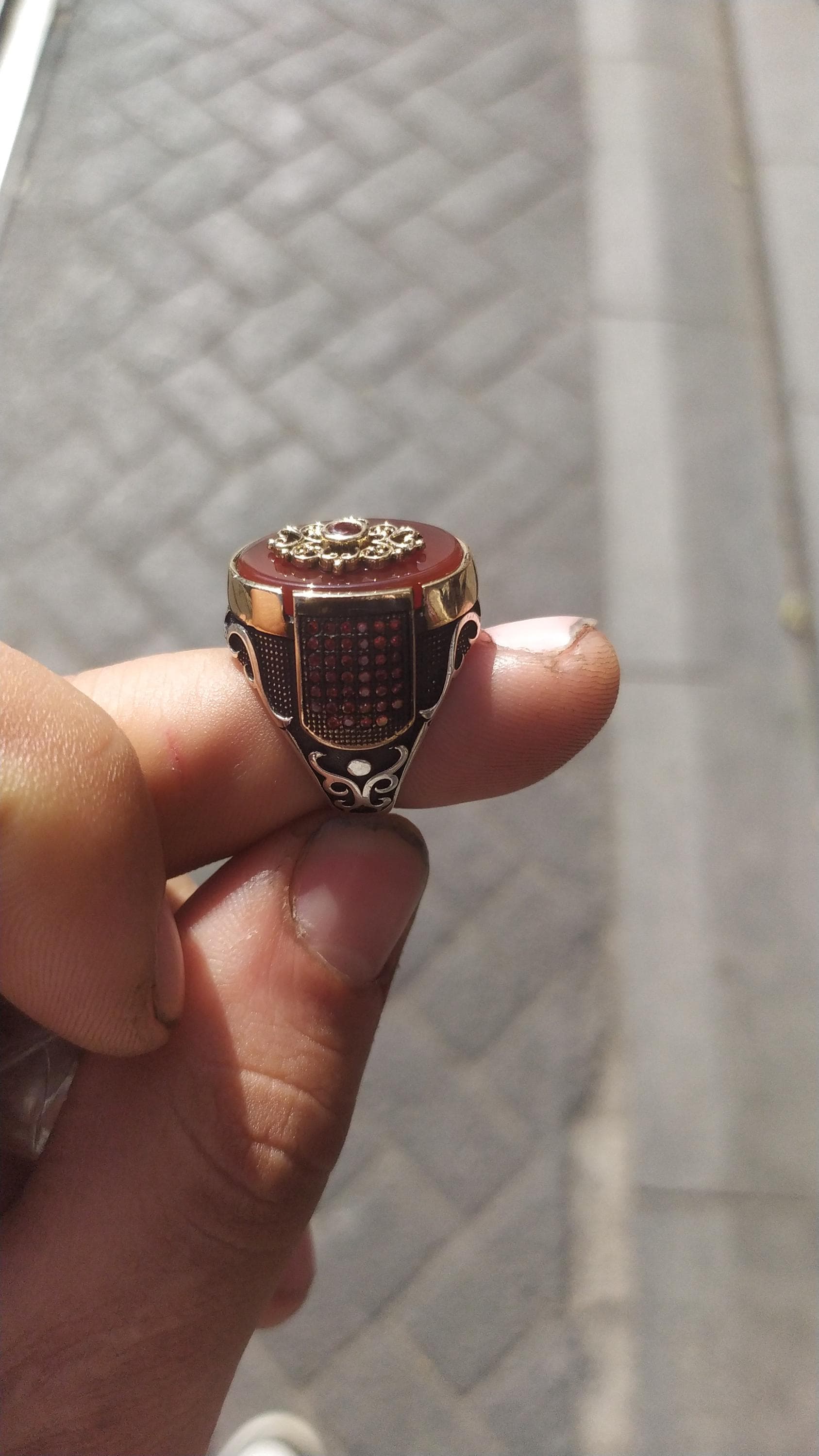 Sterling Silver Agate Stone Men's Ring: Handmade & Personalizable - image 5