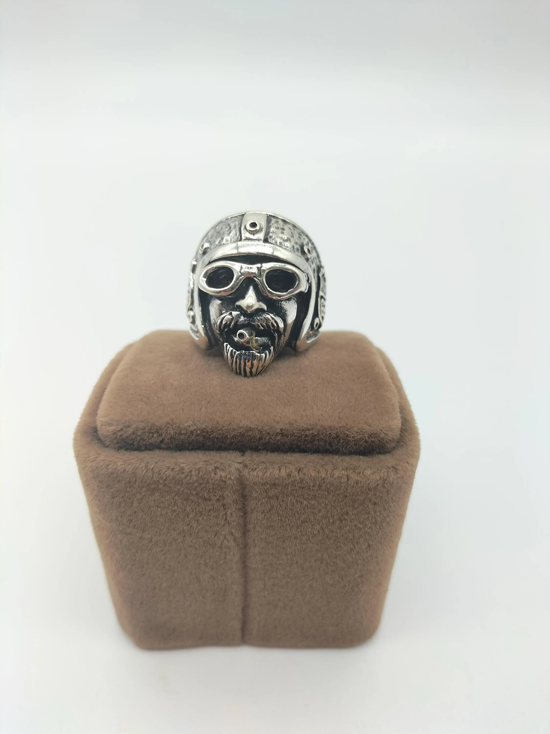 Motorcycle Biker Ring: Handmade 925 Sterling Silver Men's Ring, Christmas Gift - image 4