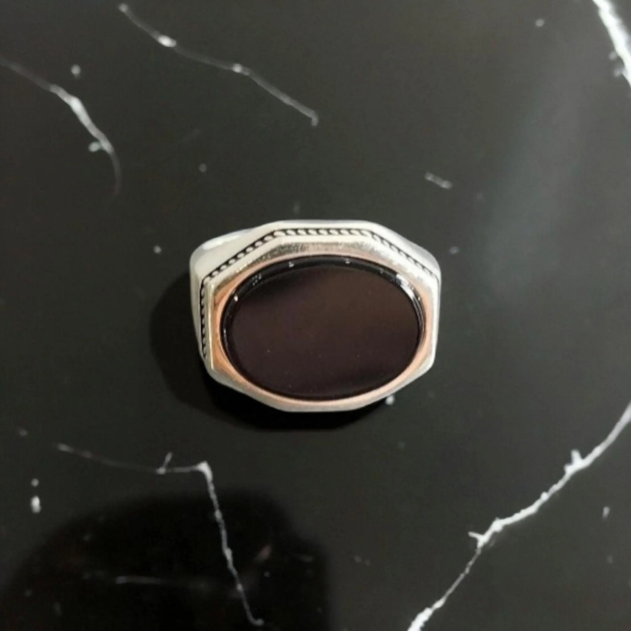 925 Sterling Silver Ring with Black Onyx Stone, Silver Ring for Men and Women, Handmade Silver Ring, Anniversary Gift, Birthday Gift - image 3