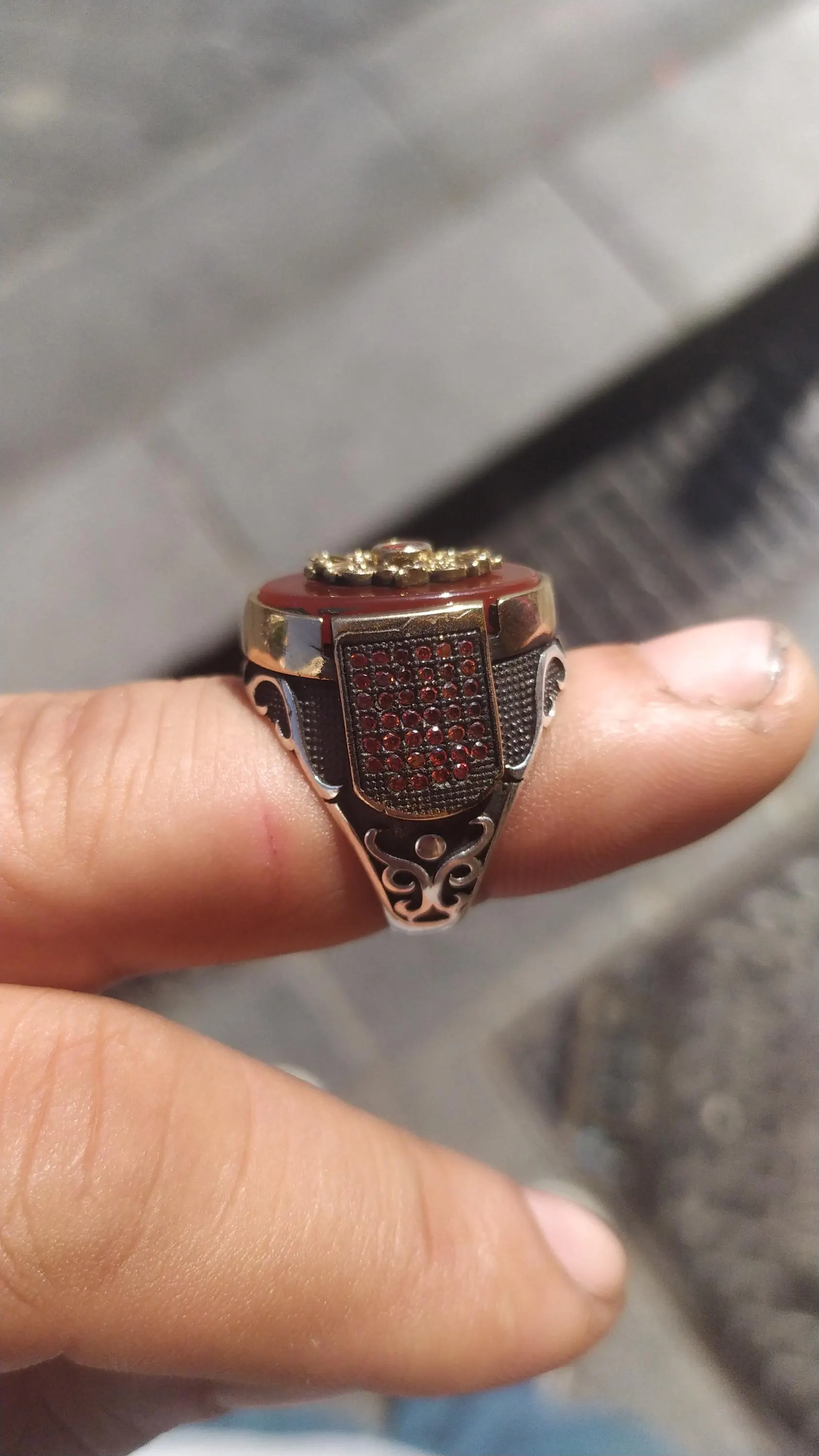 Sterling Silver Agate Stone Men's Ring: Handmade & Personalizable - image 4