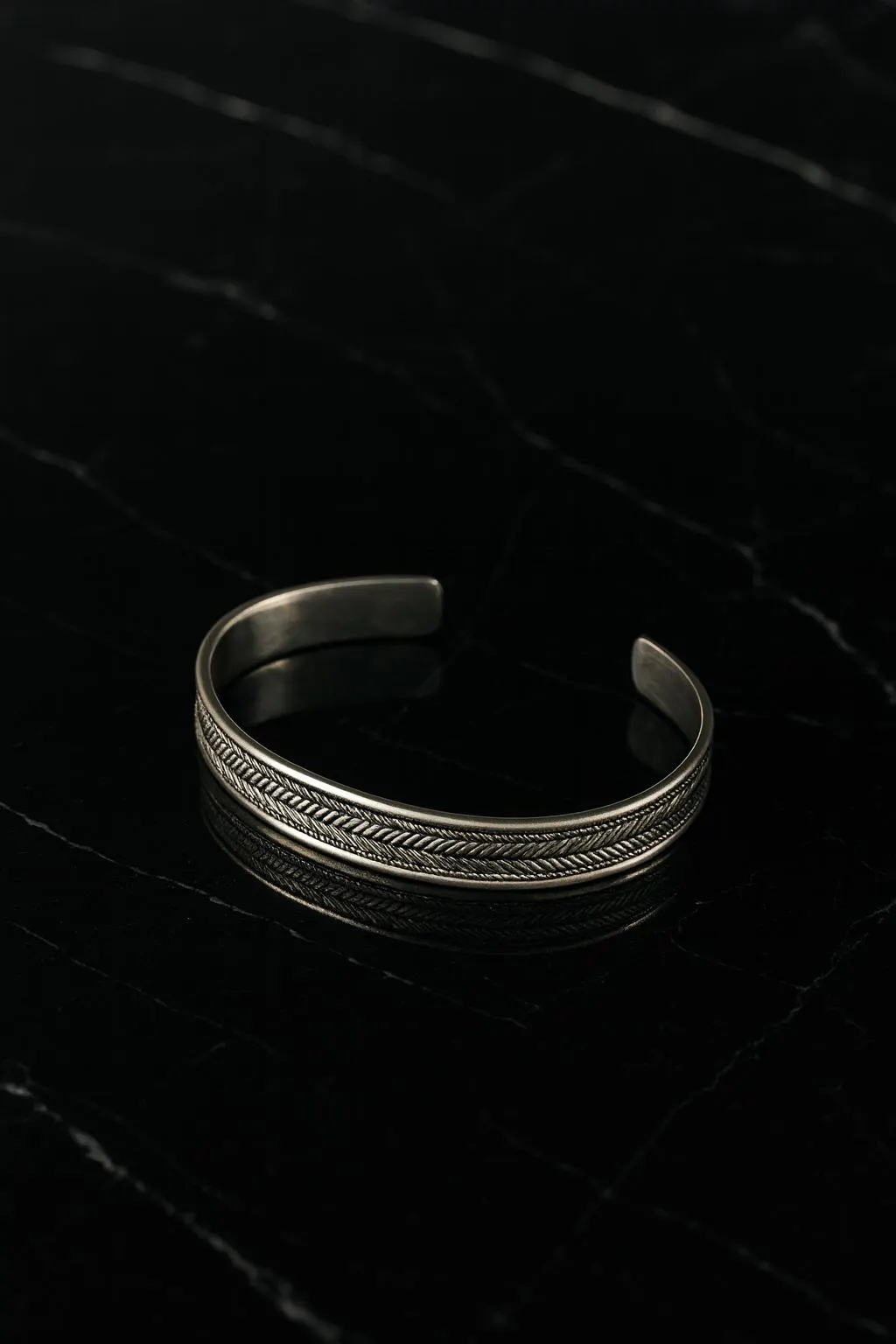Handmade Men's Silver Bracelet, 925 Sterling Silver Adjustable Bracelet, Handmade Cuff Silver Bracelet,Anniversary Gift, Self Gift - image 4