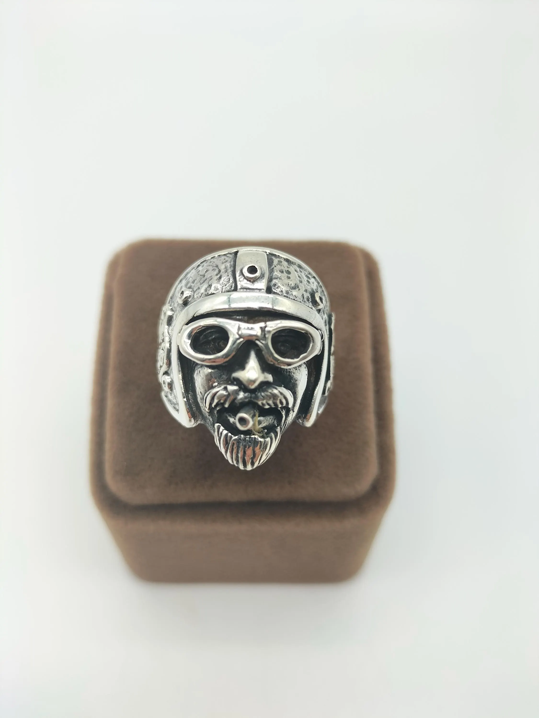 Motorcycle Biker Ring: Handmade 925 Sterling Silver Men's Ring, Christmas Gift - image 3