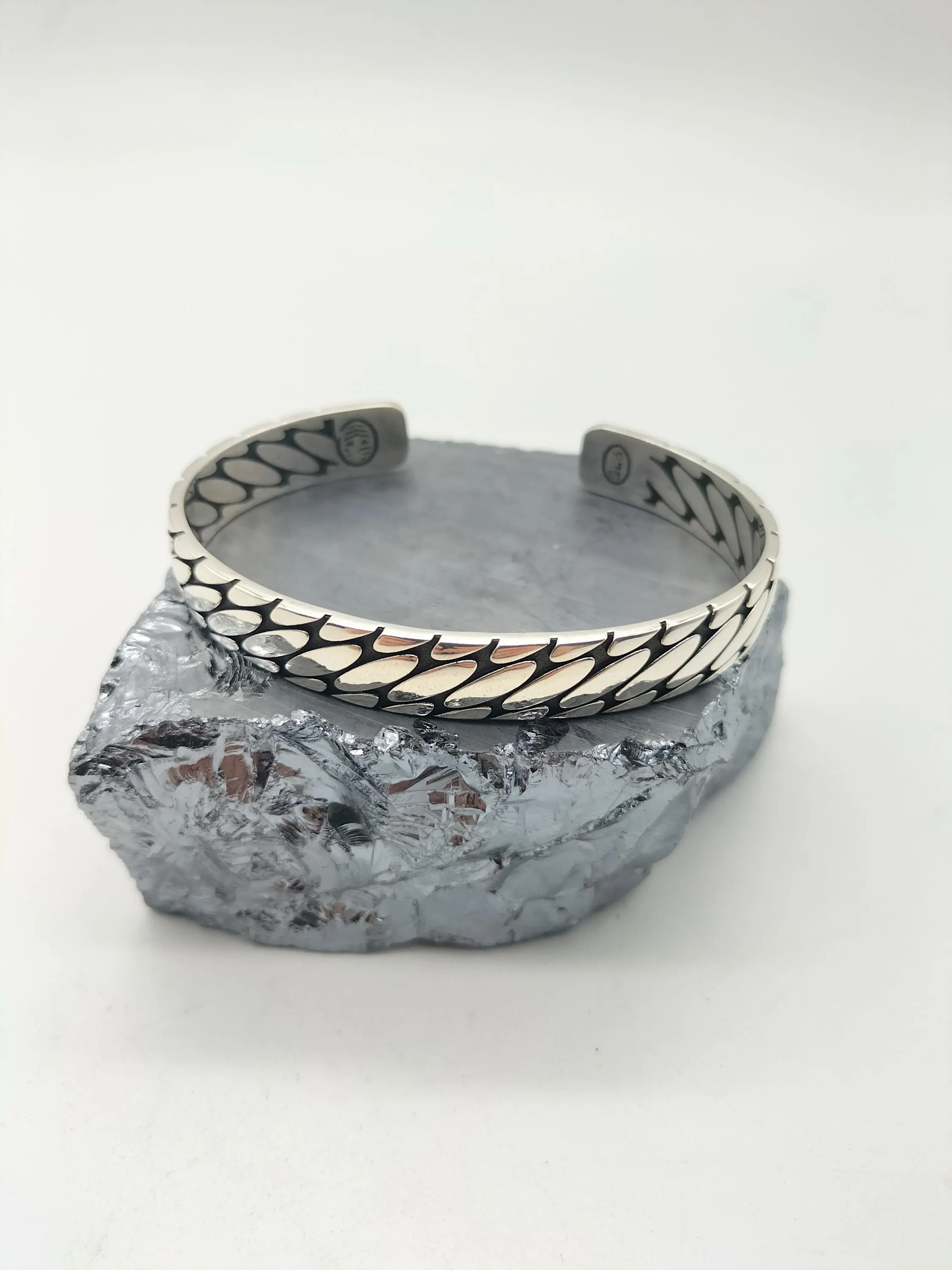 Handmade 925 Sterling Silver Men's Cuff Bracelet, Artisan Jewelry,  Gift For Himself, Anniversary Gift, Modern Silver Jewelry, Birthday Gift - image 5