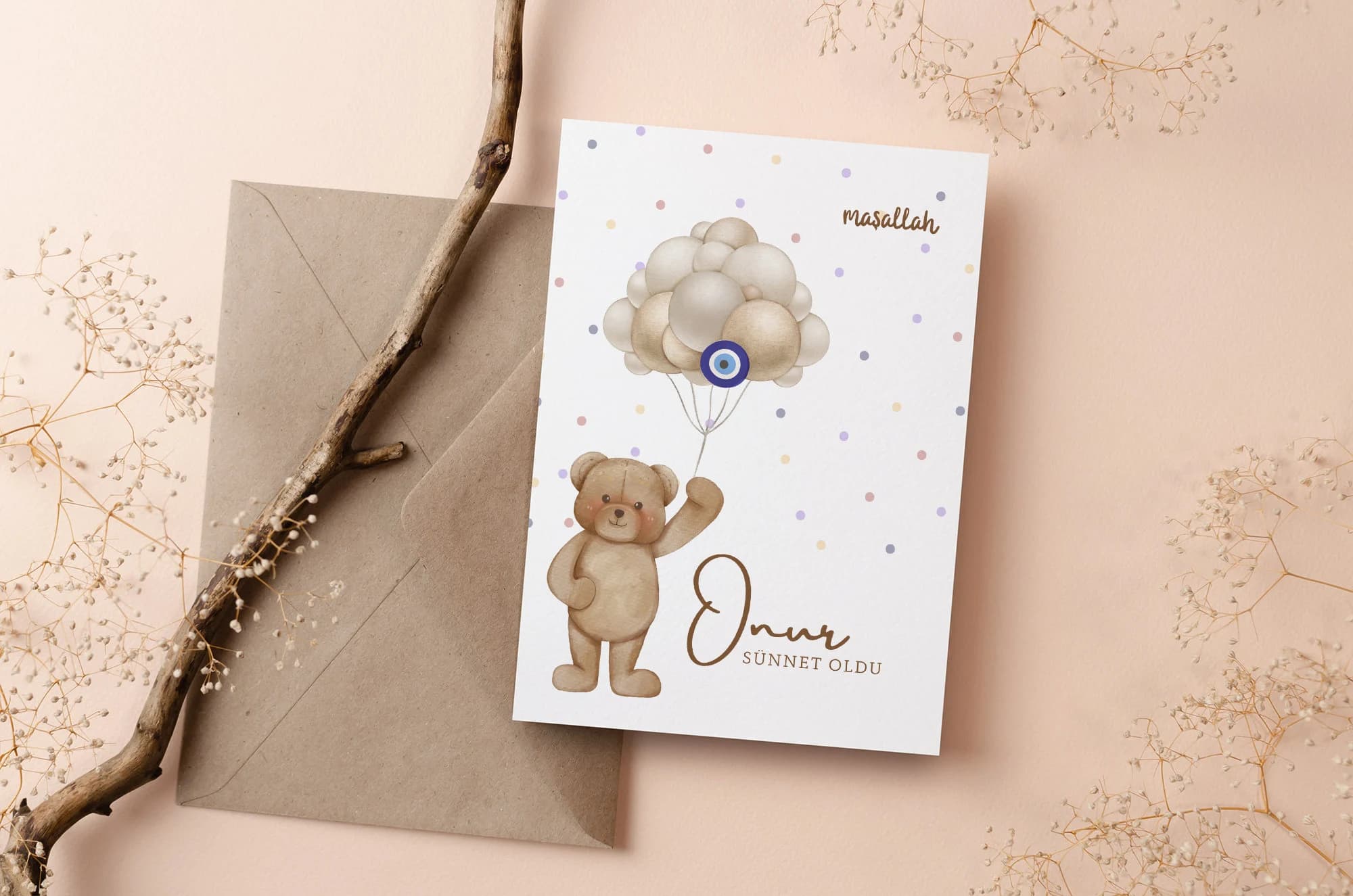 Masallah - Sünnet Karti - personalisierte Karte - Beschneidung - Teddy - image 5