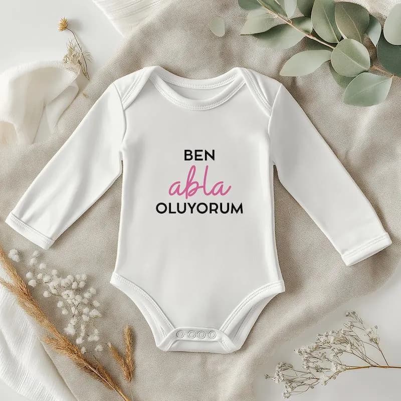 Bebek Body „Ben abla/abi/kuzen oluyorum“ Babybody Türkisch | Schwangerschaftsverkündung | Geschenk für große Geschwister | Personalisierbar - image 4