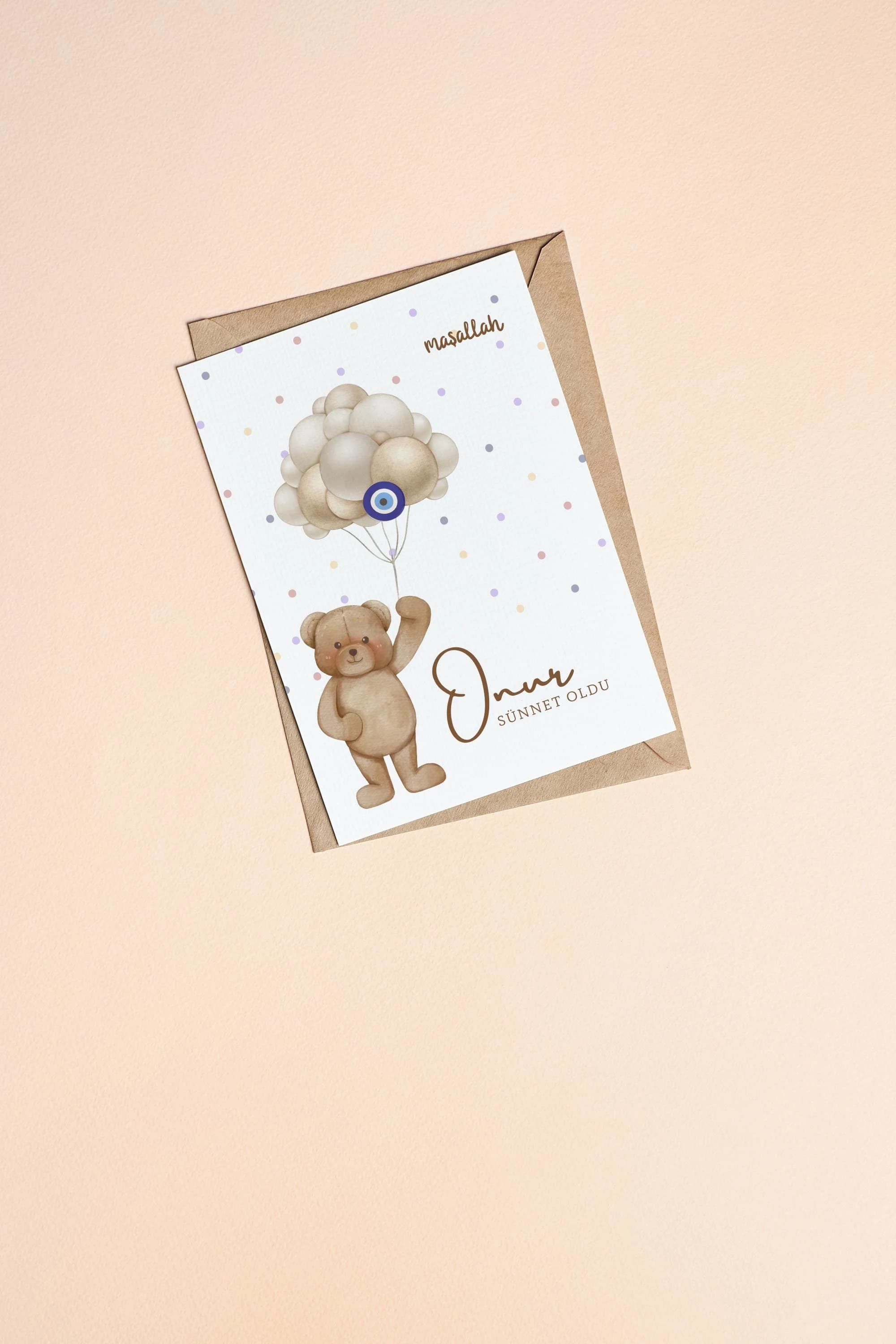 Masallah - Sünnet Karti - personalisierte Karte - Beschneidung - Teddy - image 3