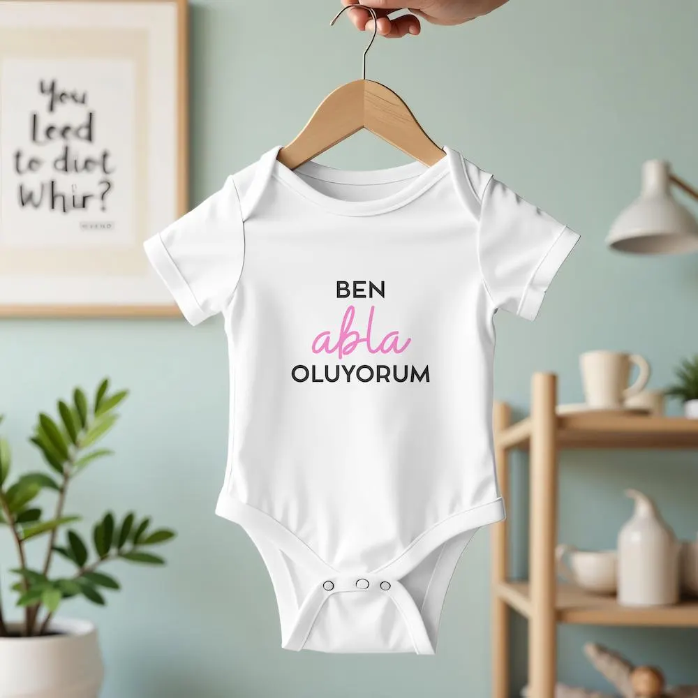Bebek Body „Ben abla/abi/kuzen oluyorum“ Babybody Türkisch | Schwangerschaftsverkündung | Geschenk für große Geschwister | Personalisierbar - image 3