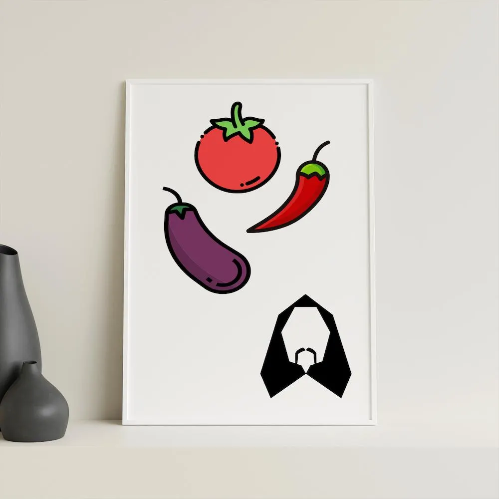 Türkisch Poster „Domates Biber Patlıcan“ Baris Manco – Lustige Wanddeko A5 A4 A3 | Geschenkidee Küche Wohnzimmer Kultur - image 3