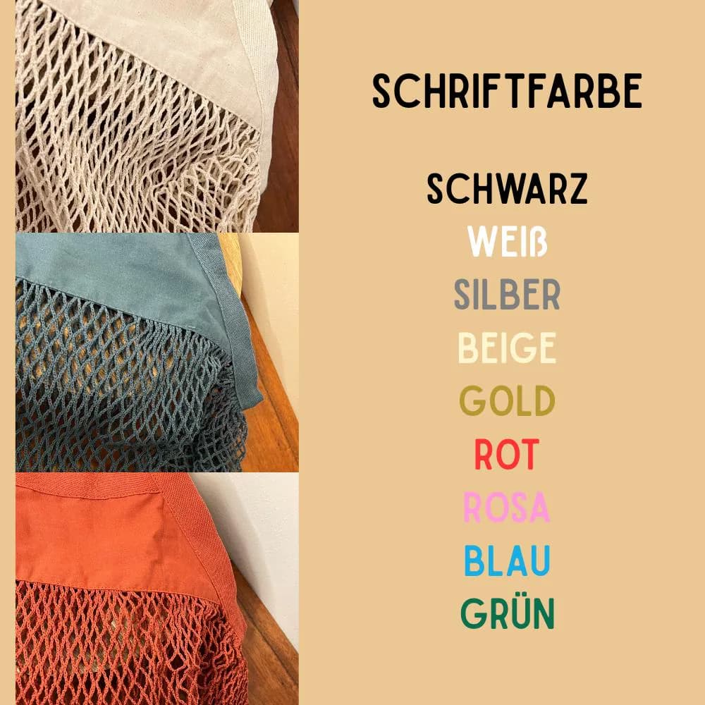 Say Mashallah Netztasche | Personalisierte Baumwolltasche | Muslimisches Geschenk | Nachhaltige Einkaufstasche | Market Bag | Wunschtext - image 3