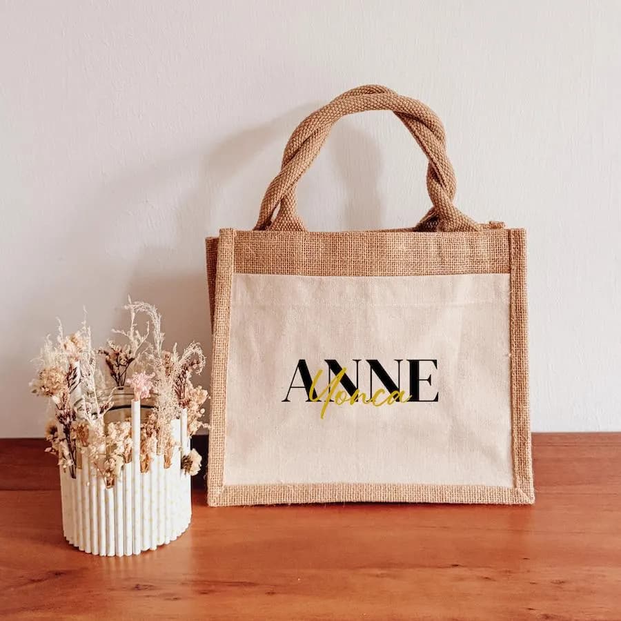Personalisierte Jutetasche „Anne“ – Symbolische Mutter-Geschenktasche aus Naturmaterial für besondere Anlässe - image 4