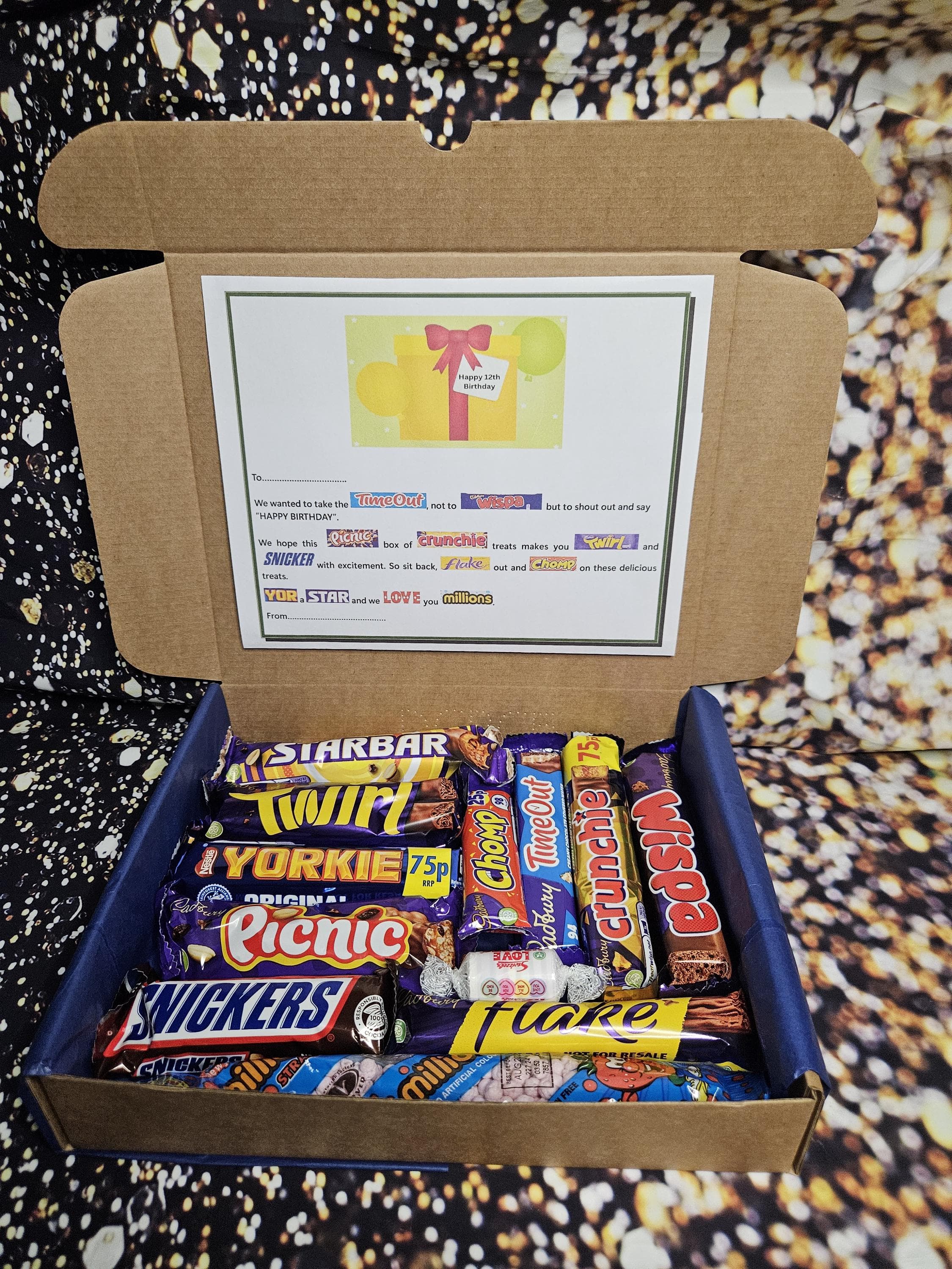 12th Birthday Sweet Treat Box | Personalised Sweet Box | Teen Birthday Gift | Personalised Birthday Gift Poem Chocolate Treats Box Hamper