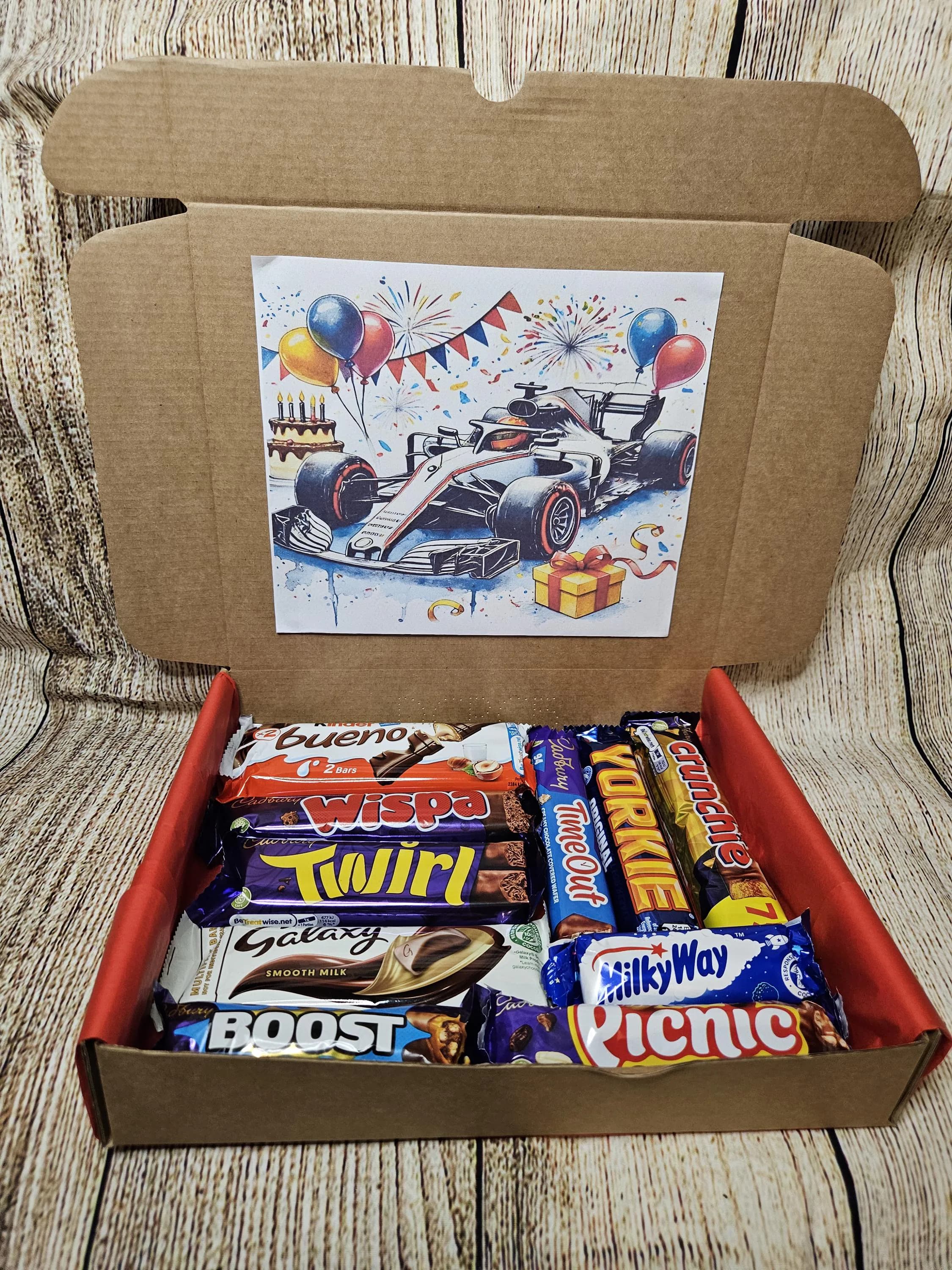 Formula 1| Birthday Sweet Treat Box For Motor Racing Fans | Racing Themed Gifts | Formula 1 Inspired Gifts | Sweet Treat Box | Motor Racing
