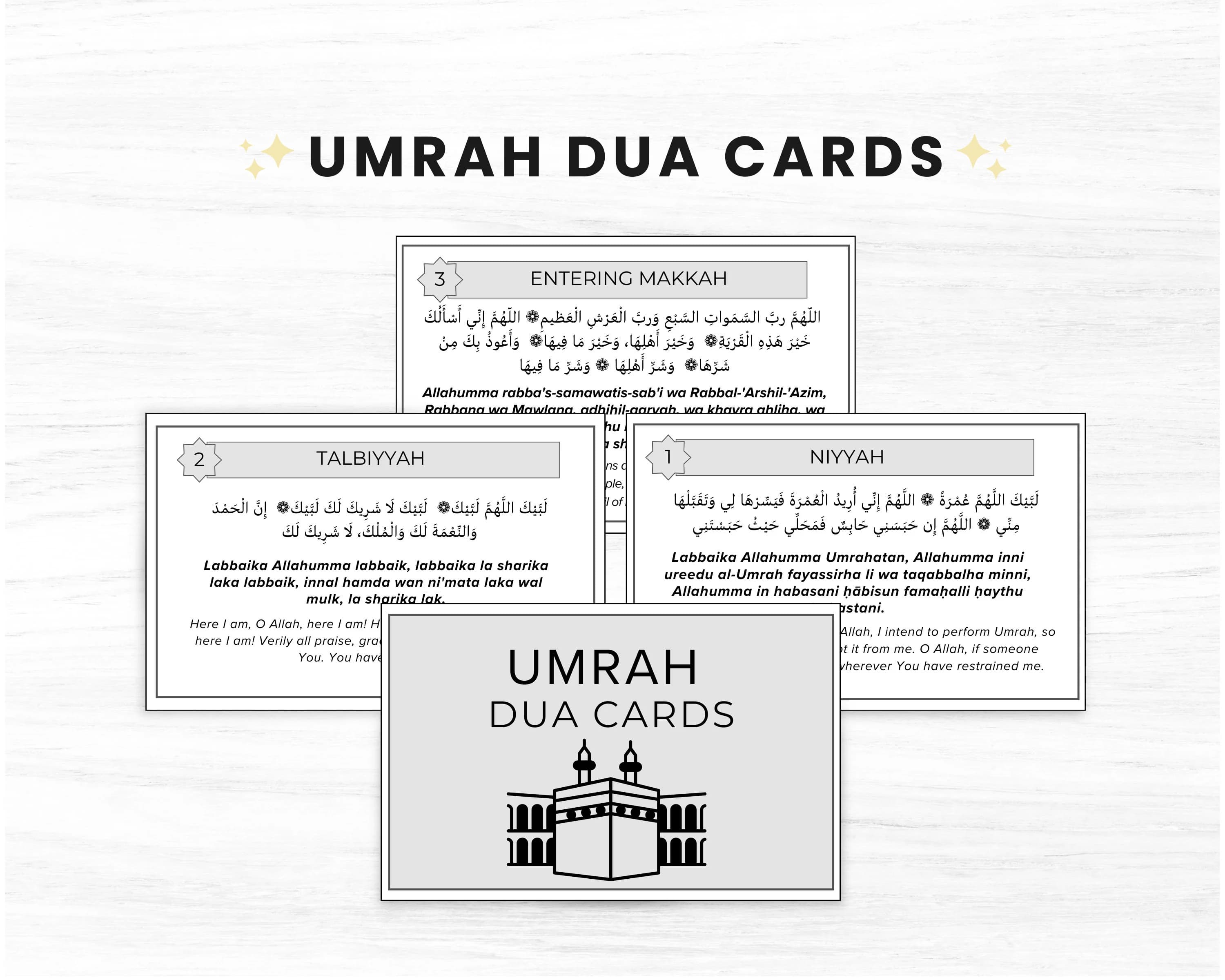 Umrah Dua Cards, Islamic Prayer, Hajj Gift (PDF)