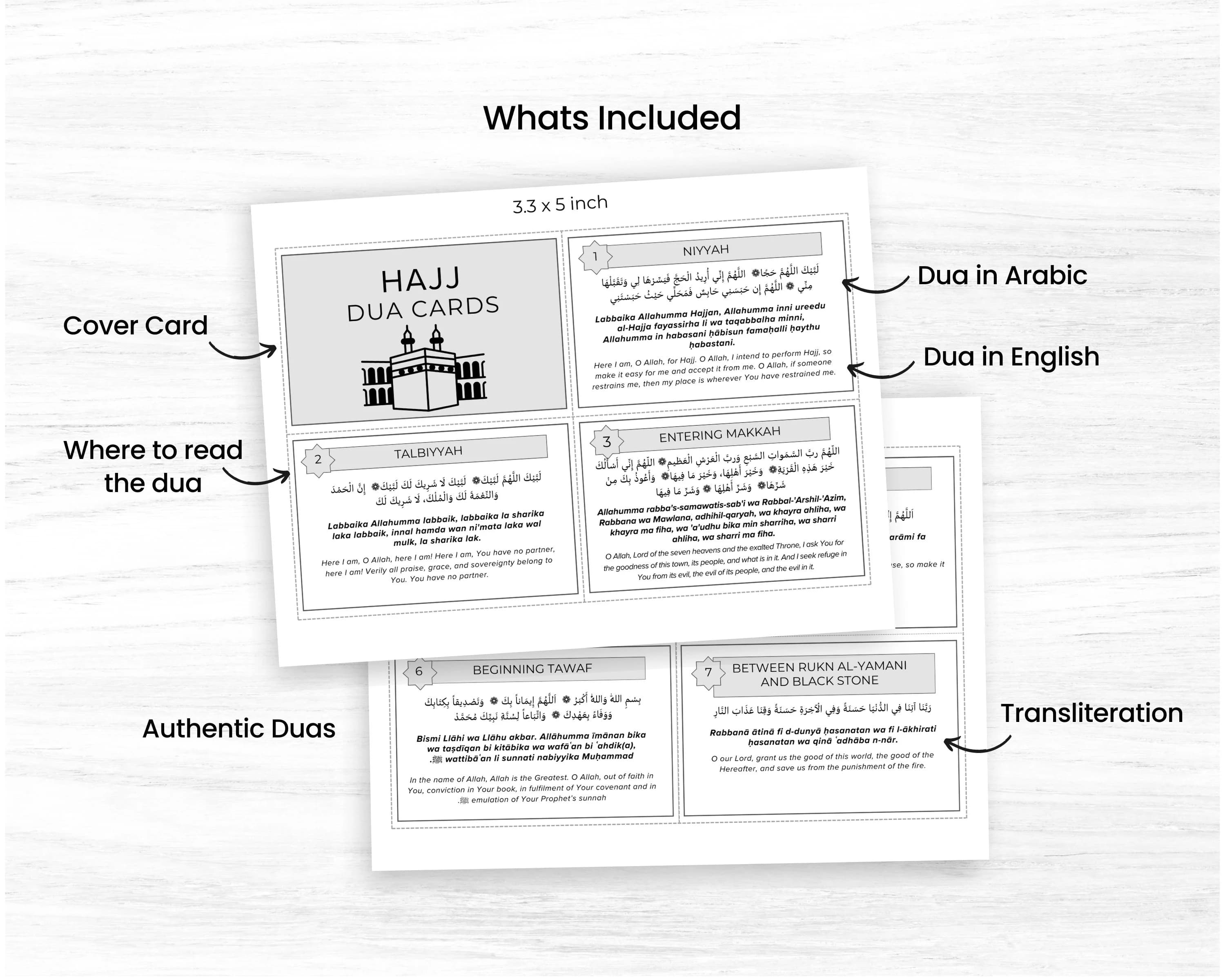 Large Print Hajj Dua Flashcards, Islamic Prayer Cards (PDF) - image 2
