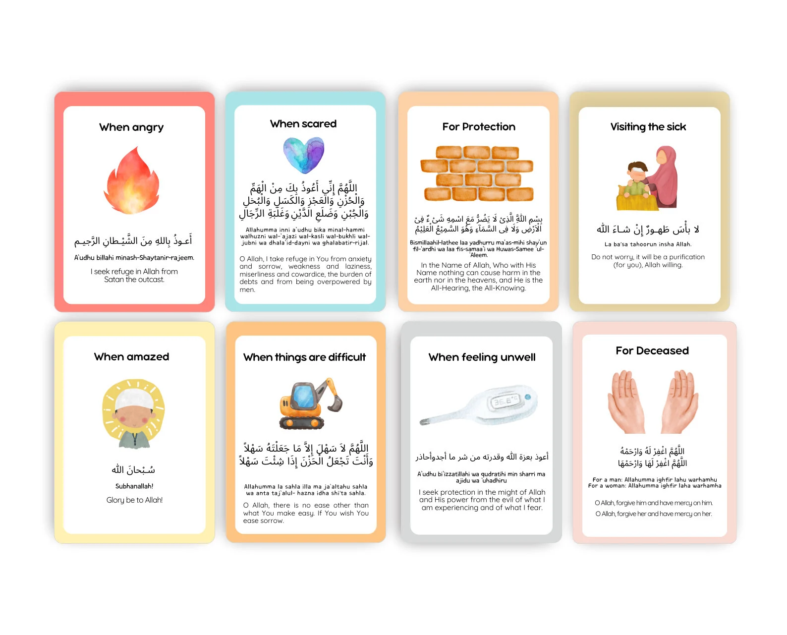 Kids Islamic Dua Flashcards, Daily Prayers Printable (Digital Download) - image 3
