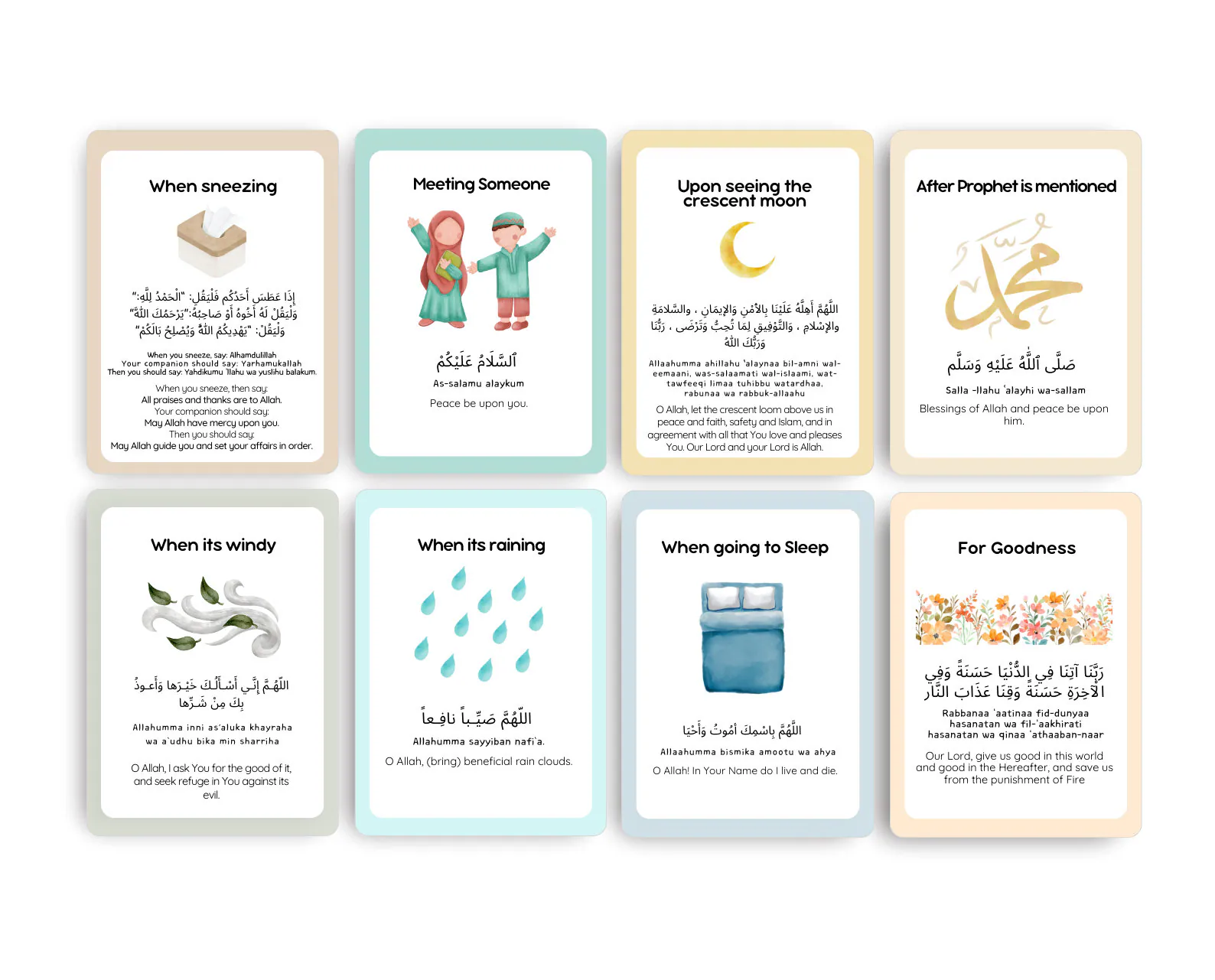 Kids Islamic Dua Flashcards, Daily Prayers Printable (Digital Download) - image 5