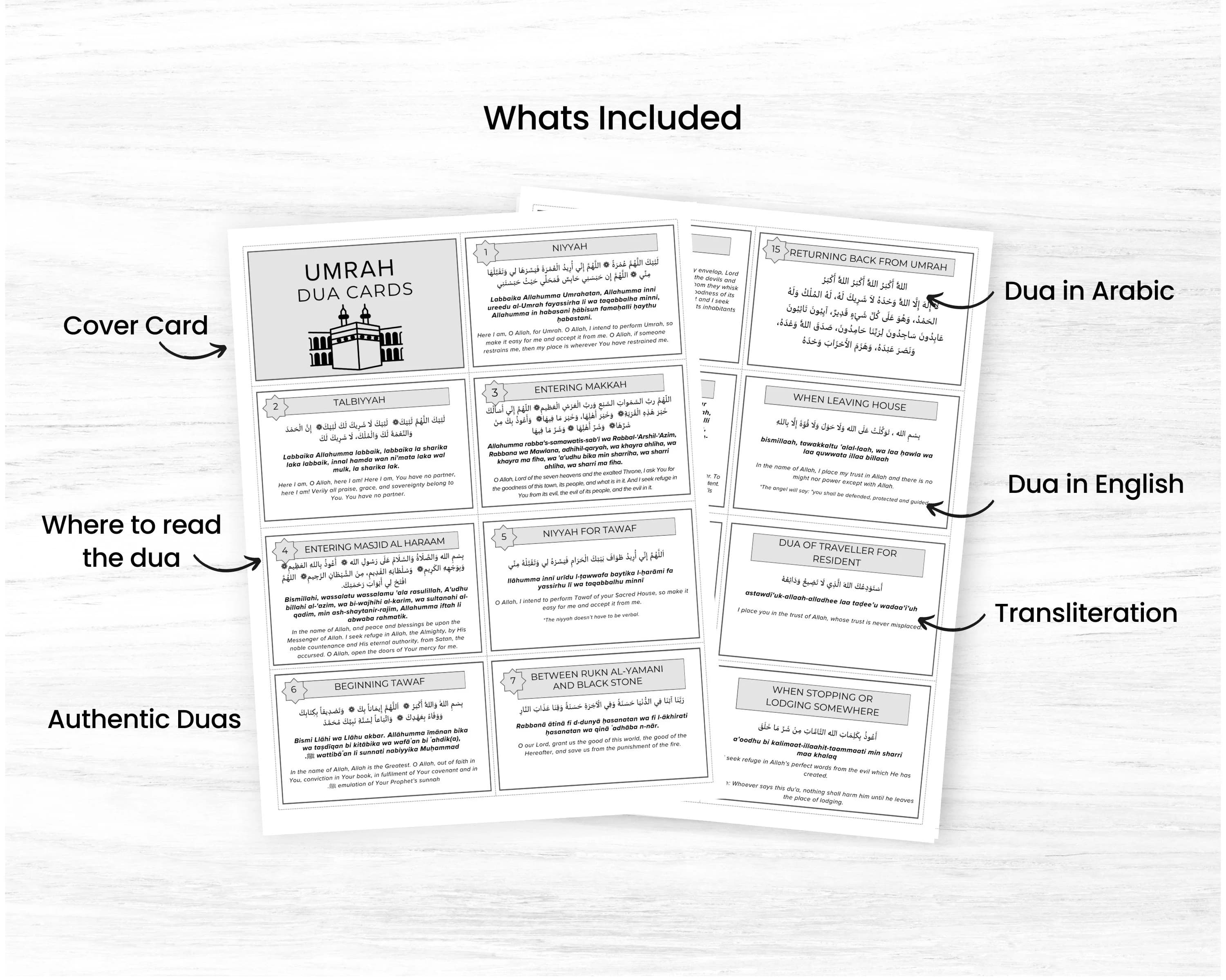 Umrah Dua Cards, Islamic Prayer, Hajj Gift (PDF) - image 2