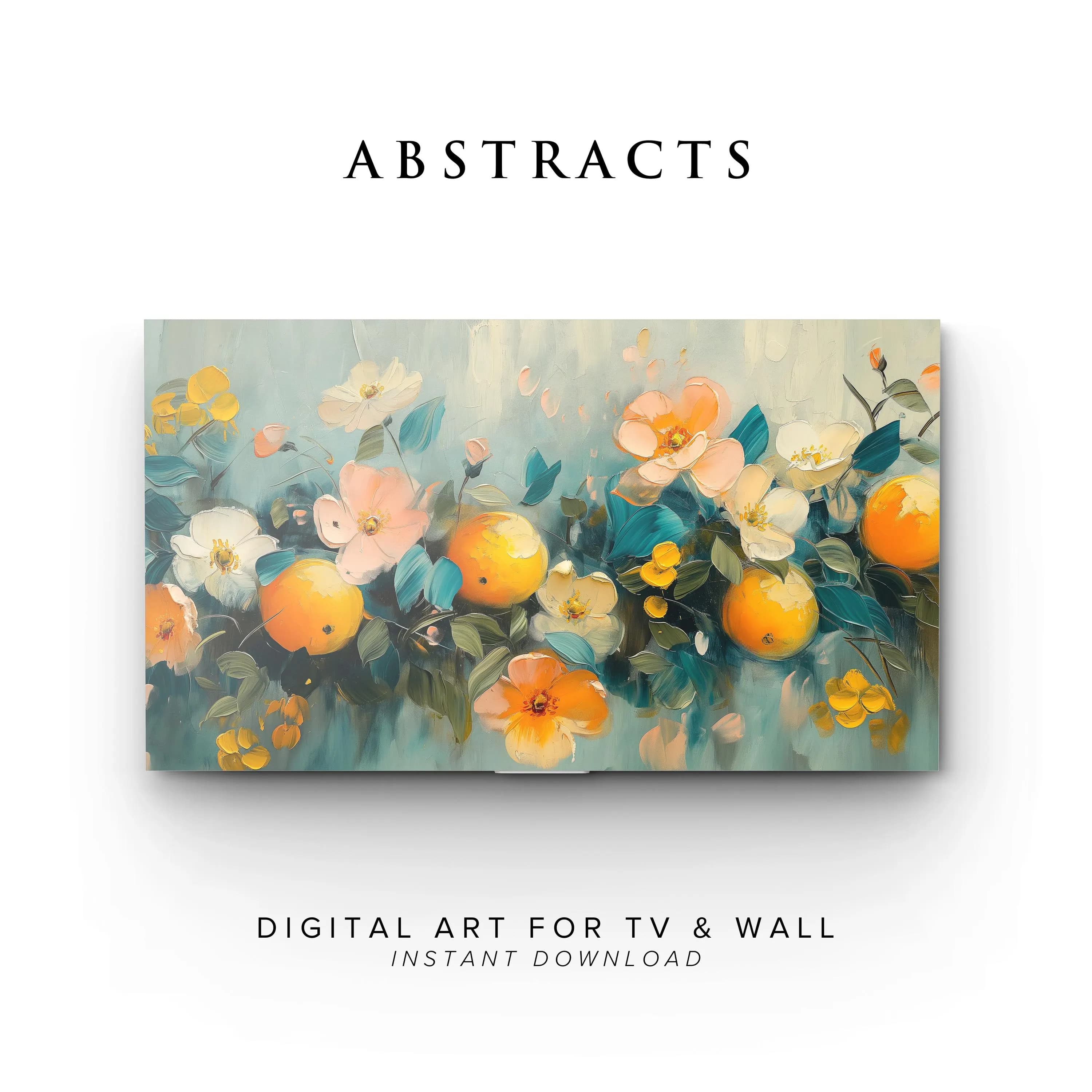 Floral Citrus Abstract Art for Samsung Frame TV (Digital Download)