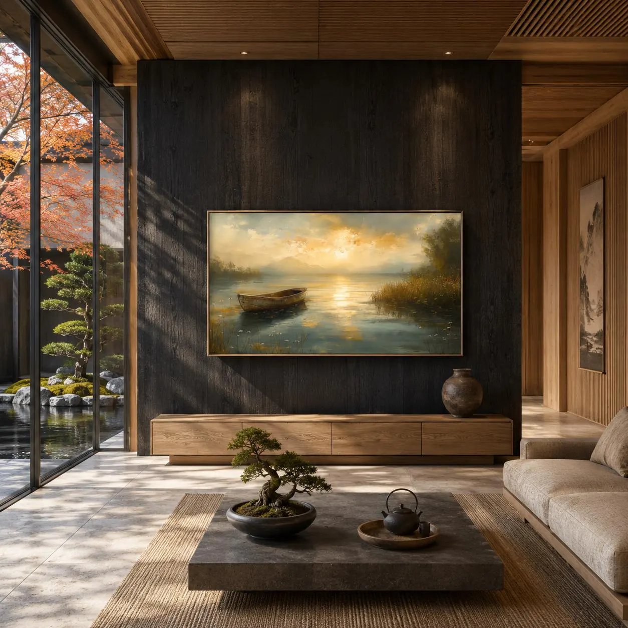 Samsung Frame TV Art- Rustic Lake Boat: Cottagecore Landscape (Digital Download) - image 4
