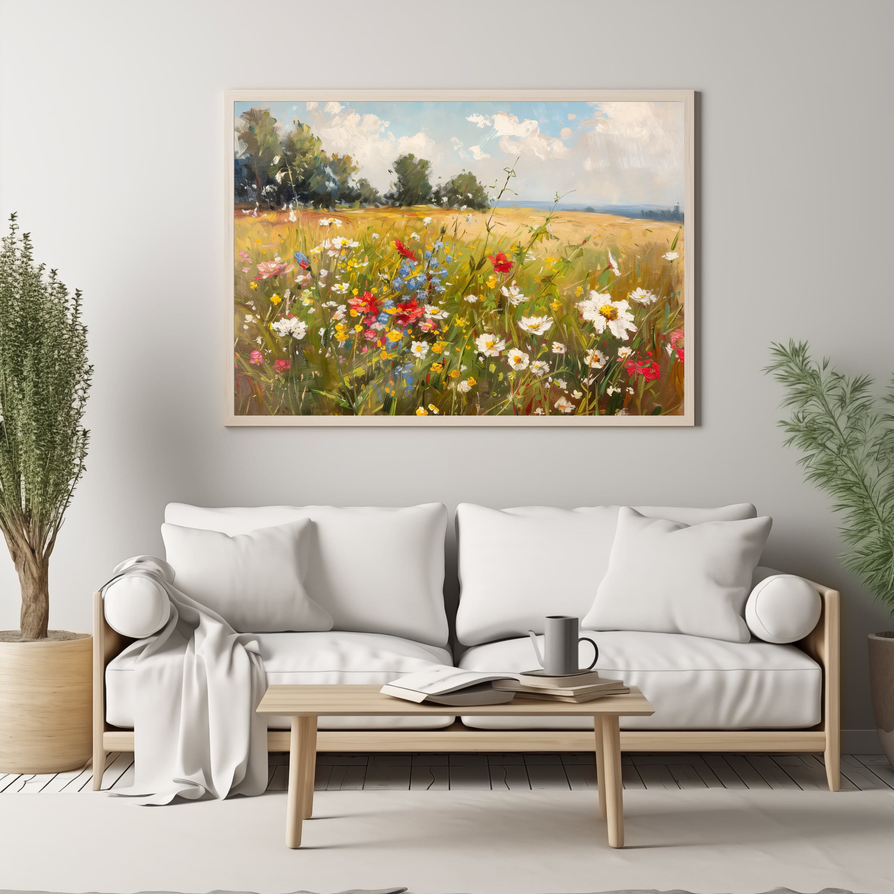 Wildflower Field | Vintage Cottagecore Prints| Botanical Printable Wall Art| Rustic Wall Art | Spring Oil Painting | Digital Download - image 2