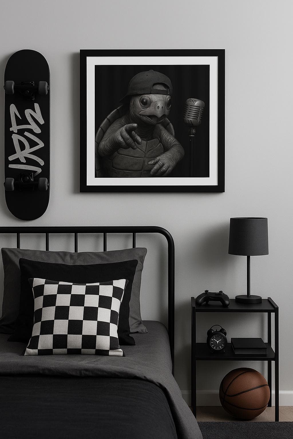 Rapping Turtle Framed Print: Funny Hip Hop Animal Decor - image 3