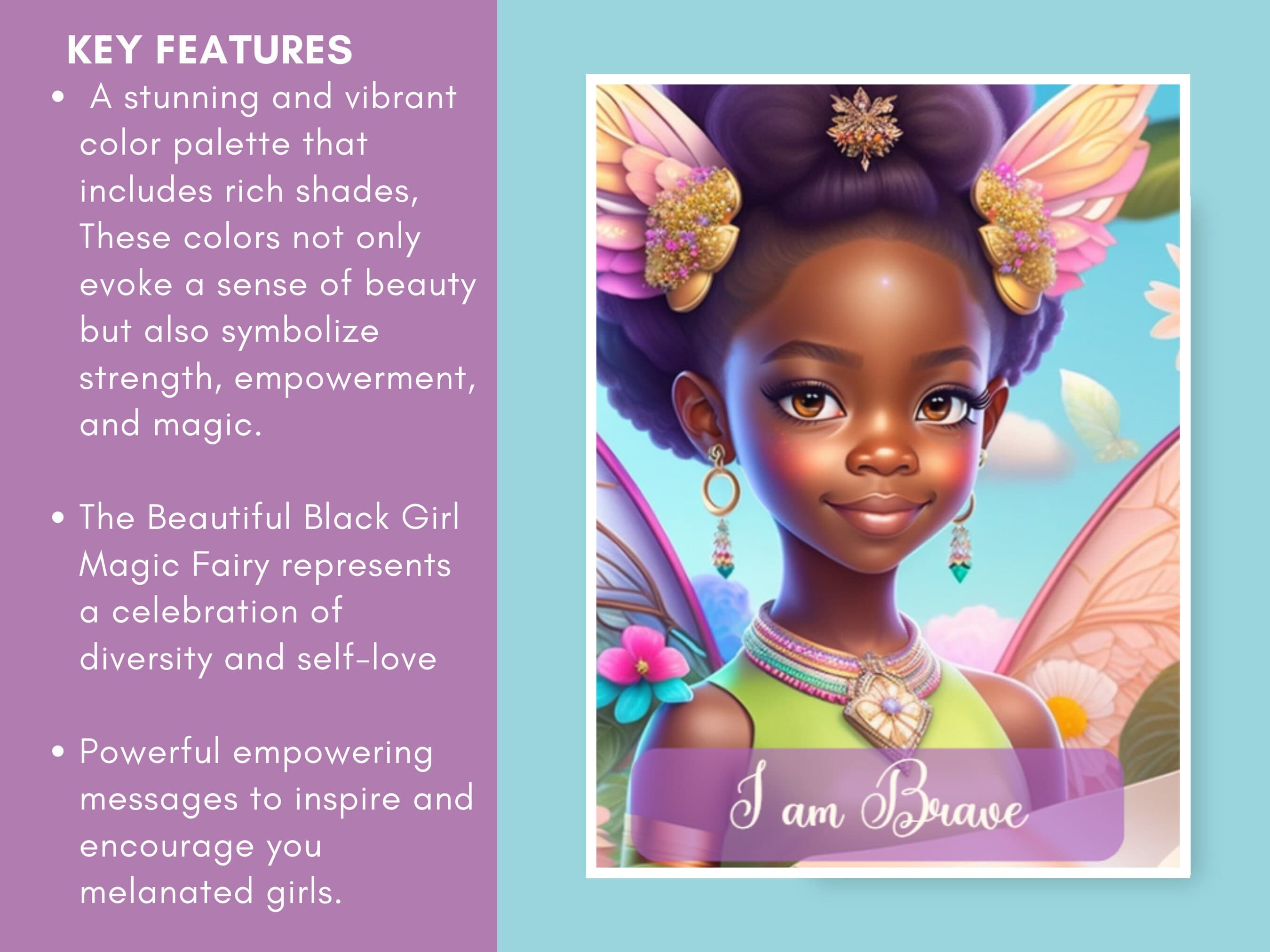 Black Girl Magic Fairy Affirmation Cards: Empowering Girls (Digital Download) - image 5