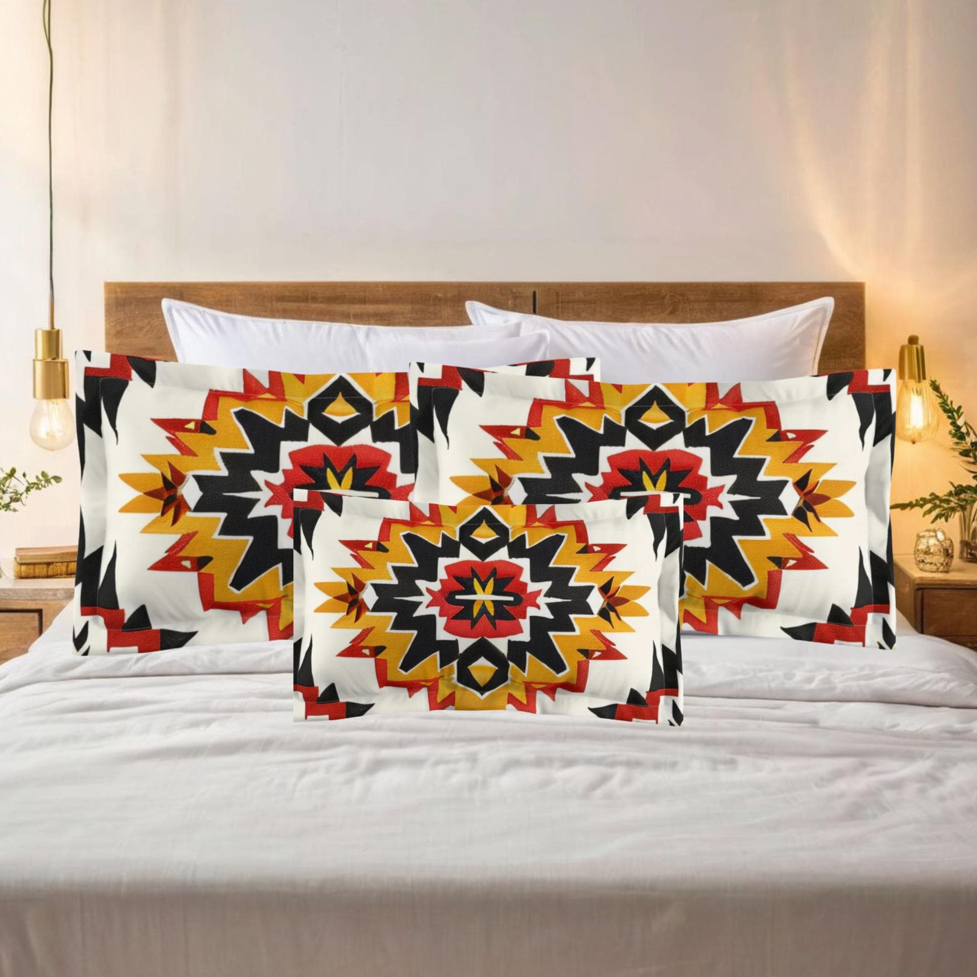 Tribal Pillow Sham: Red, Yellow, & Black Boho Bedroom Decor - image 3