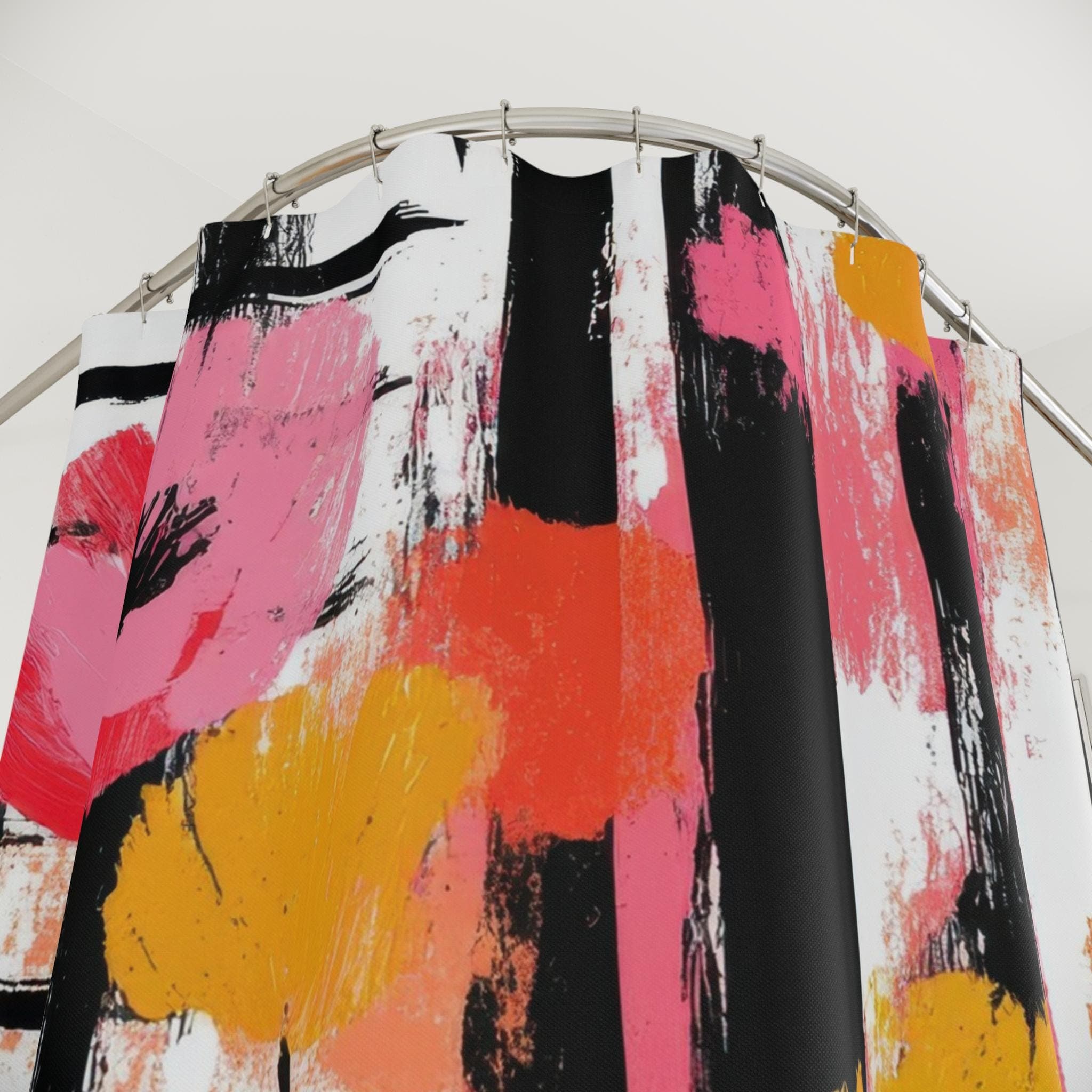 Abstract Floral Shower Curtain: Colorful Modern Bathroom Decor - image 5
