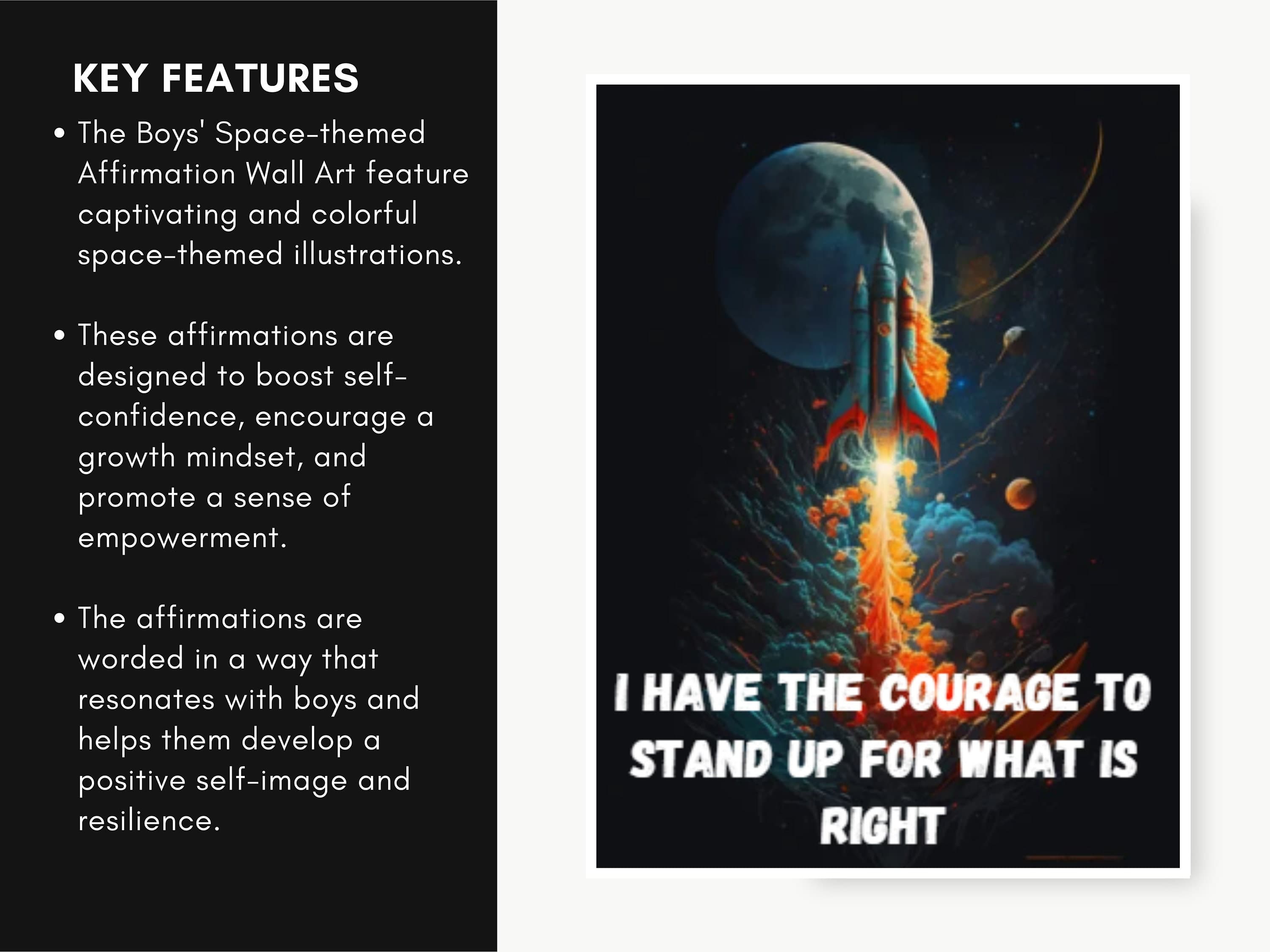 Space Affirmation Cards for Boys: Positive Mantras (Downloadable) - image 3