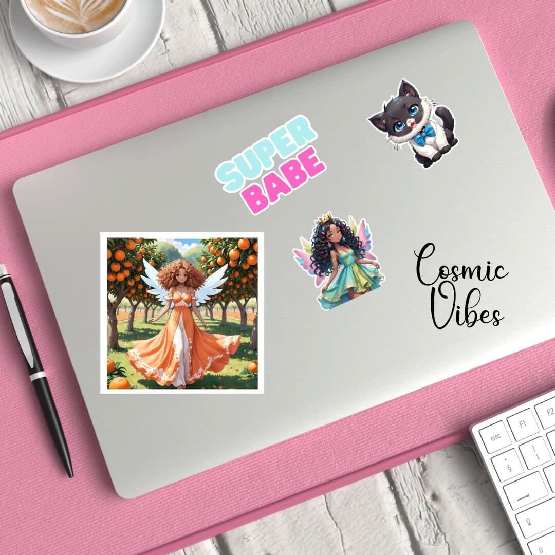 Orange Spring Fairy Sticker: Garden Laptop Decal, Fairy Lover Gift - image 3